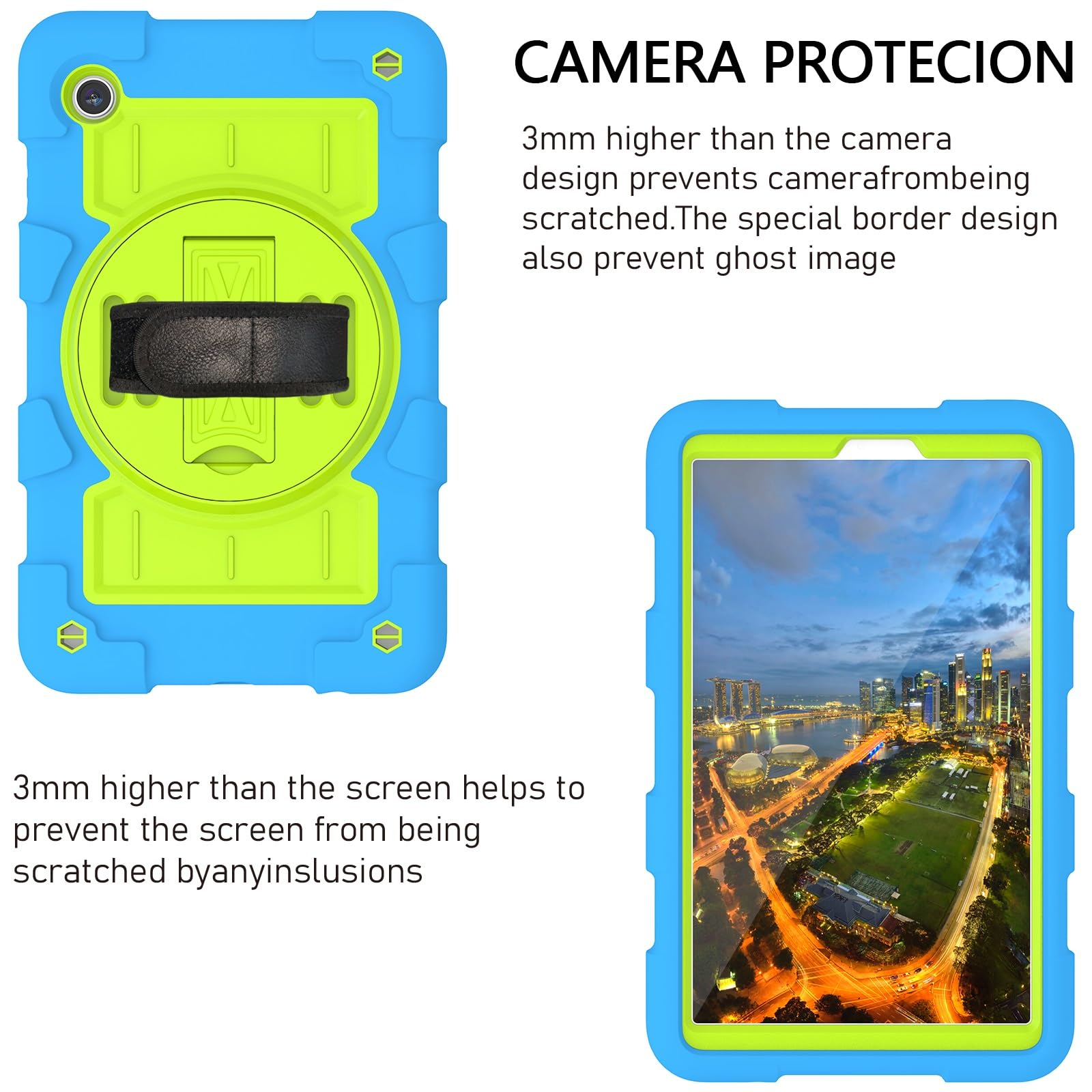 Custodia protettiva per tablet PC Galaxy Tab A9 custodia ibrida resistente antiurto custodia protettiva compatibile con Samsung Galaxy Tab A9 8,7" SM-X110/X115/X117 con tracolla/rotazione a 360° Ha