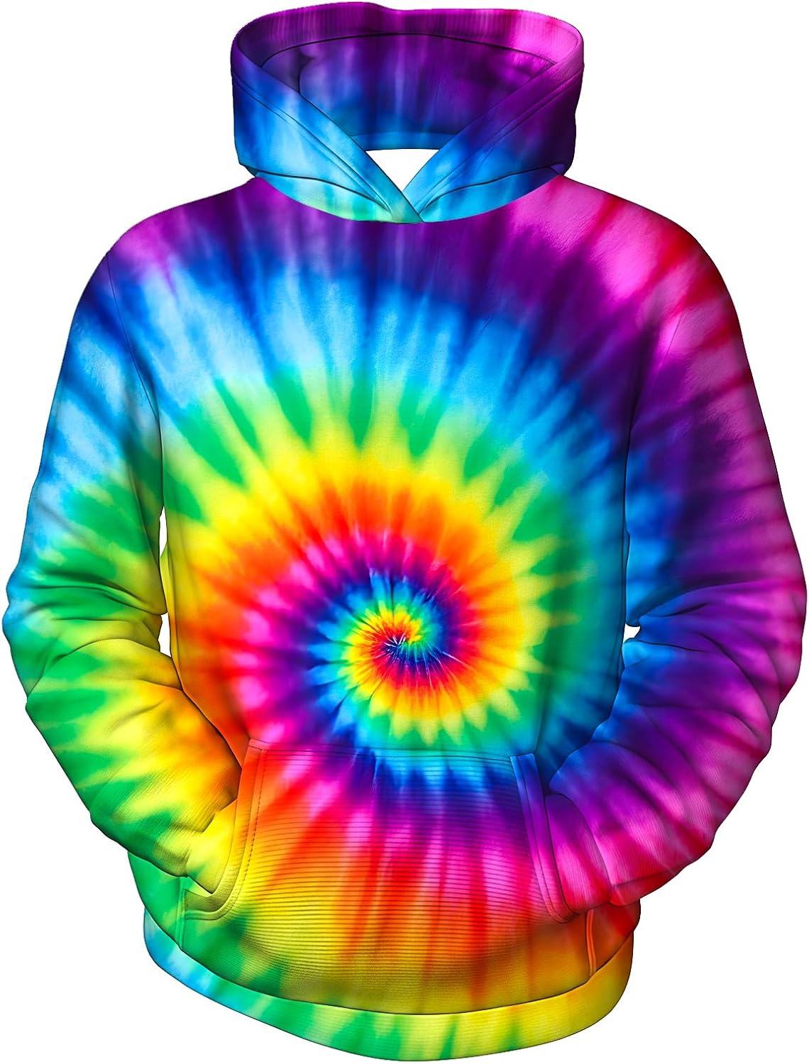 Kids Tie Dye Hoodie for Boys Girls 6-16 Years Children Hippies Long Sleeve Sweatshirt Print Outfit