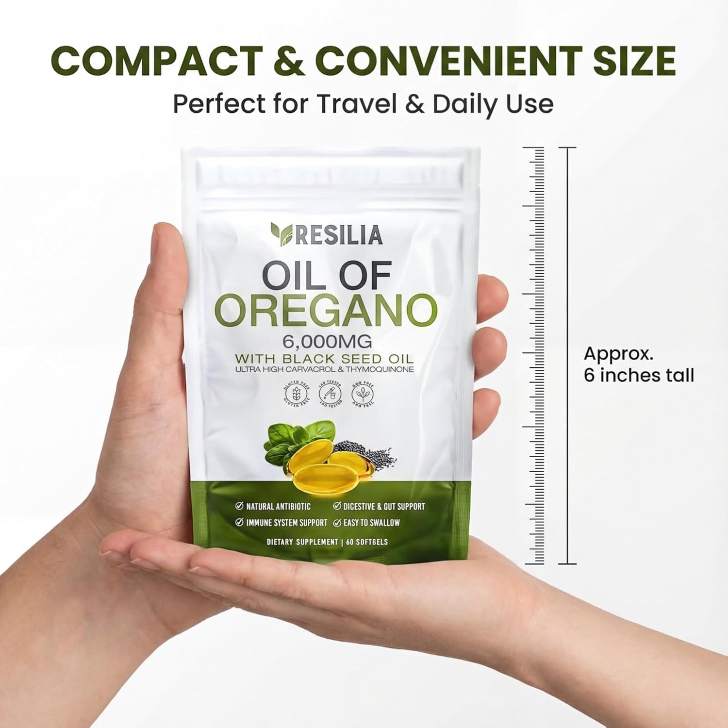 Softgels with Black Seed Oil 6000mg – Organic Oregano Oil Capsules for Immune & Digestive Support – Non-GMO, Gluten-Free Softgels - 120 Count (Pack of 2) - Image 3