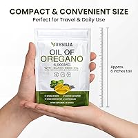 Vista 3 de Cápsulas blandas con aceite de semilla negra de 6000 mg - Cápsulas de aceite de orégano orgánico para apoyo inmunológico y digestivo - Cápsulas