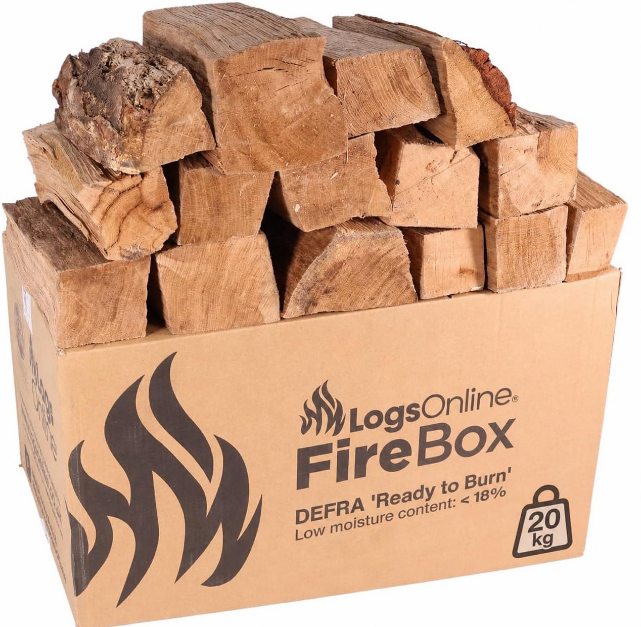 Kiln Dried Logs Fire Wood – 20kg – Under 20% Moisture – Hardwood Logs For Wood Burner, Pizza Oven, Fire Pits, Chiminea, Fireplace and Firewood Logs