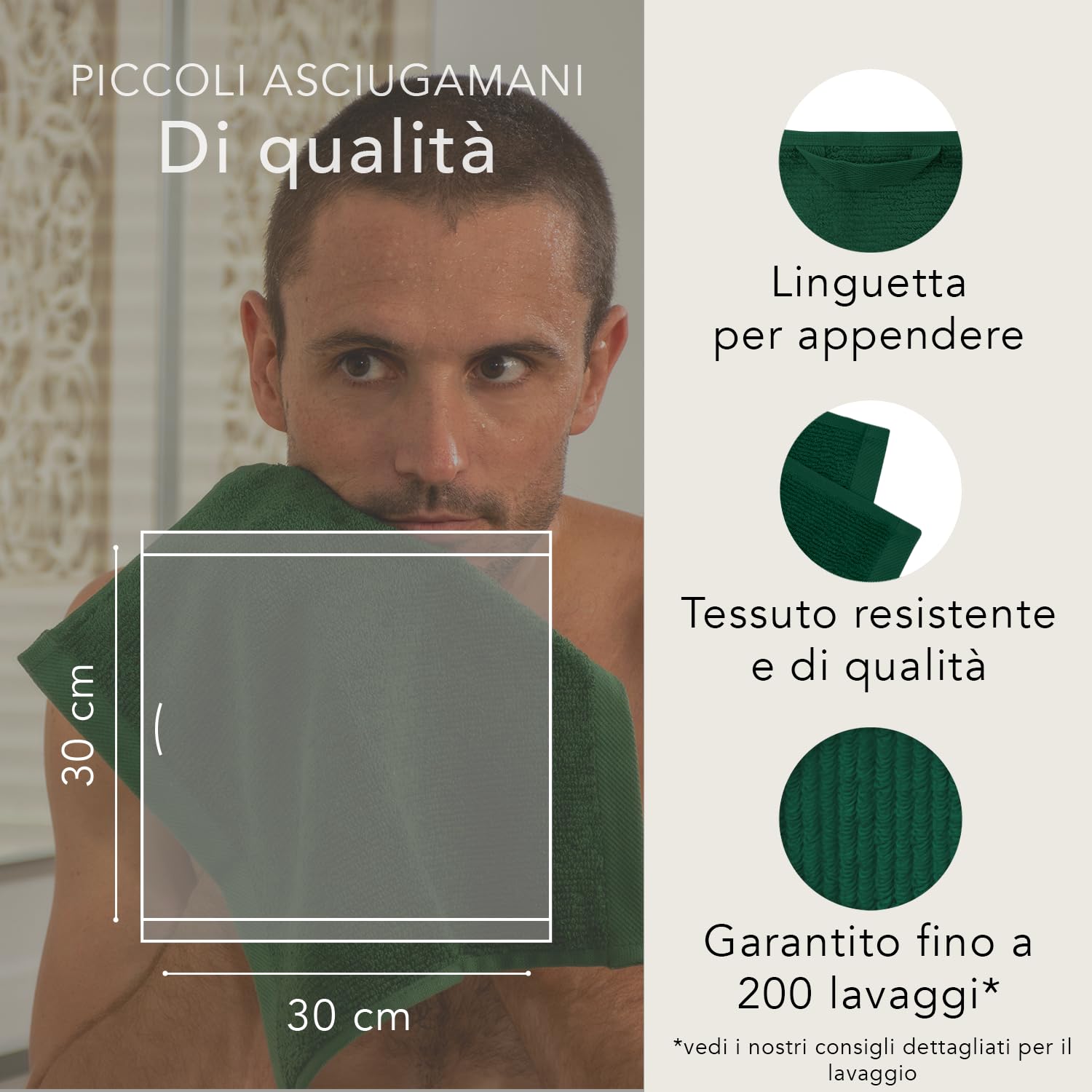 Set Di 12 Lavette In Cotone Super Assorbenti Per Bagno E Viso - Morbido E Resistente, Ideale Per Hotel E Casa