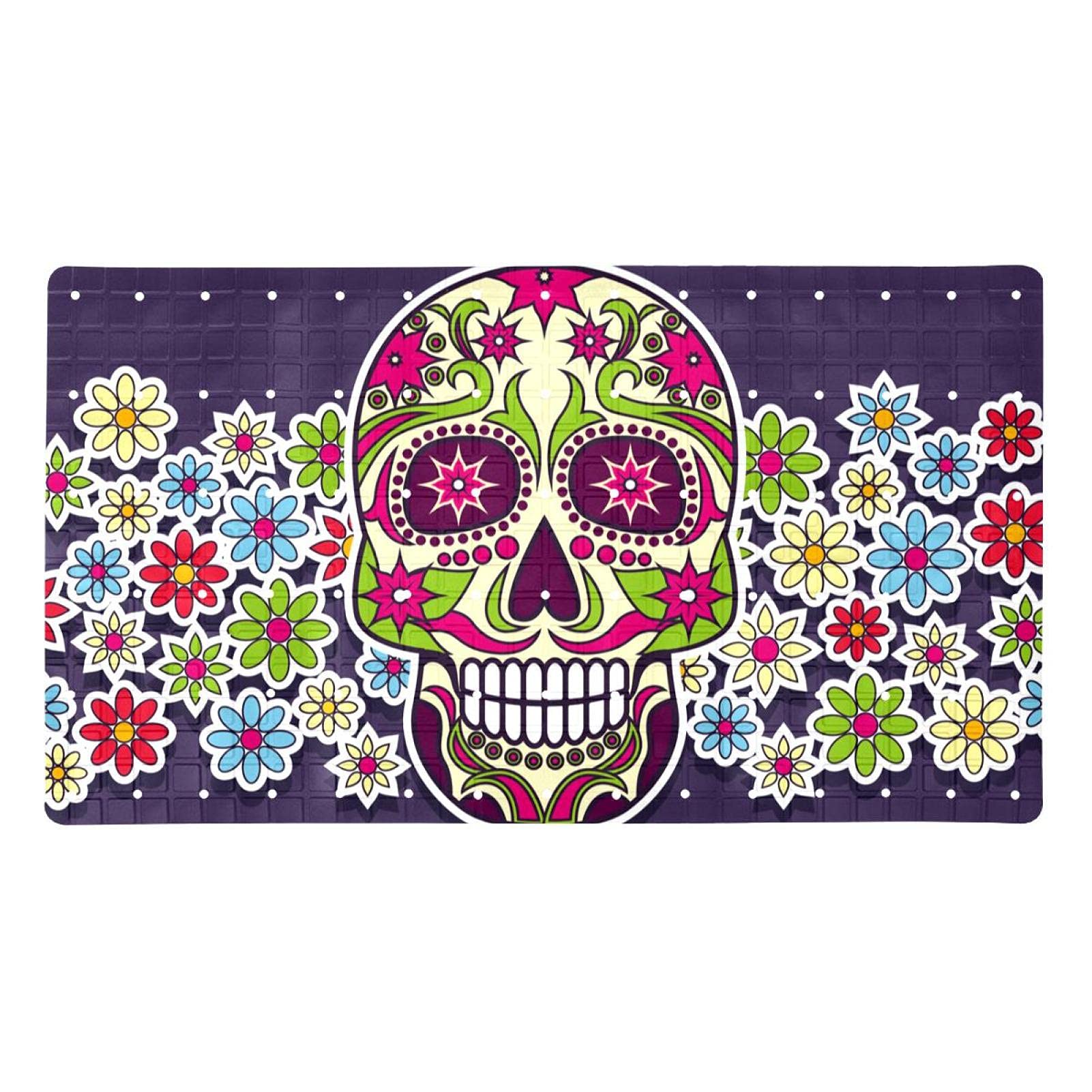 Tapis de bain antidérapant baignoire ventouses perforé rectangulaire Jour des morts