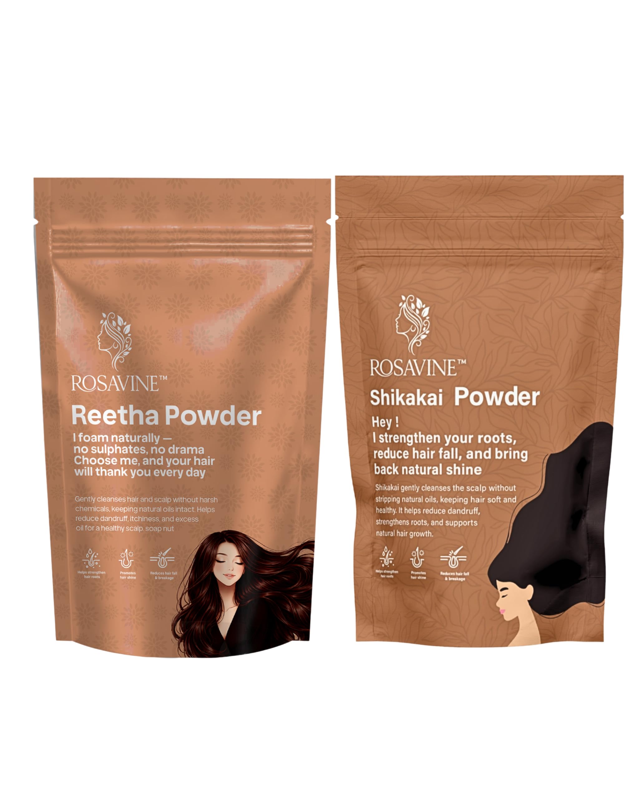 Reetha Powder & Shikakai Powder Combo Pack (100g Each) | Pure Natural Herbal Hair Care | Gently Cleanses Scalp, Strengthens & Promotes Healthy Hair | Total 200g-picture-44