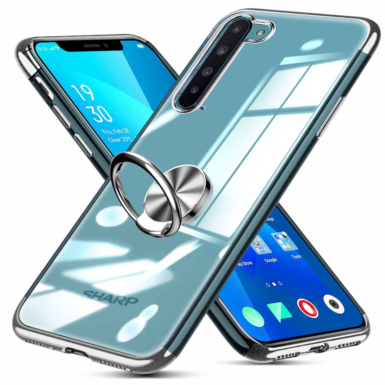 Amazon.co.jp: AQUOS R5G ケース リング付き クリア SH-51A SHG01  