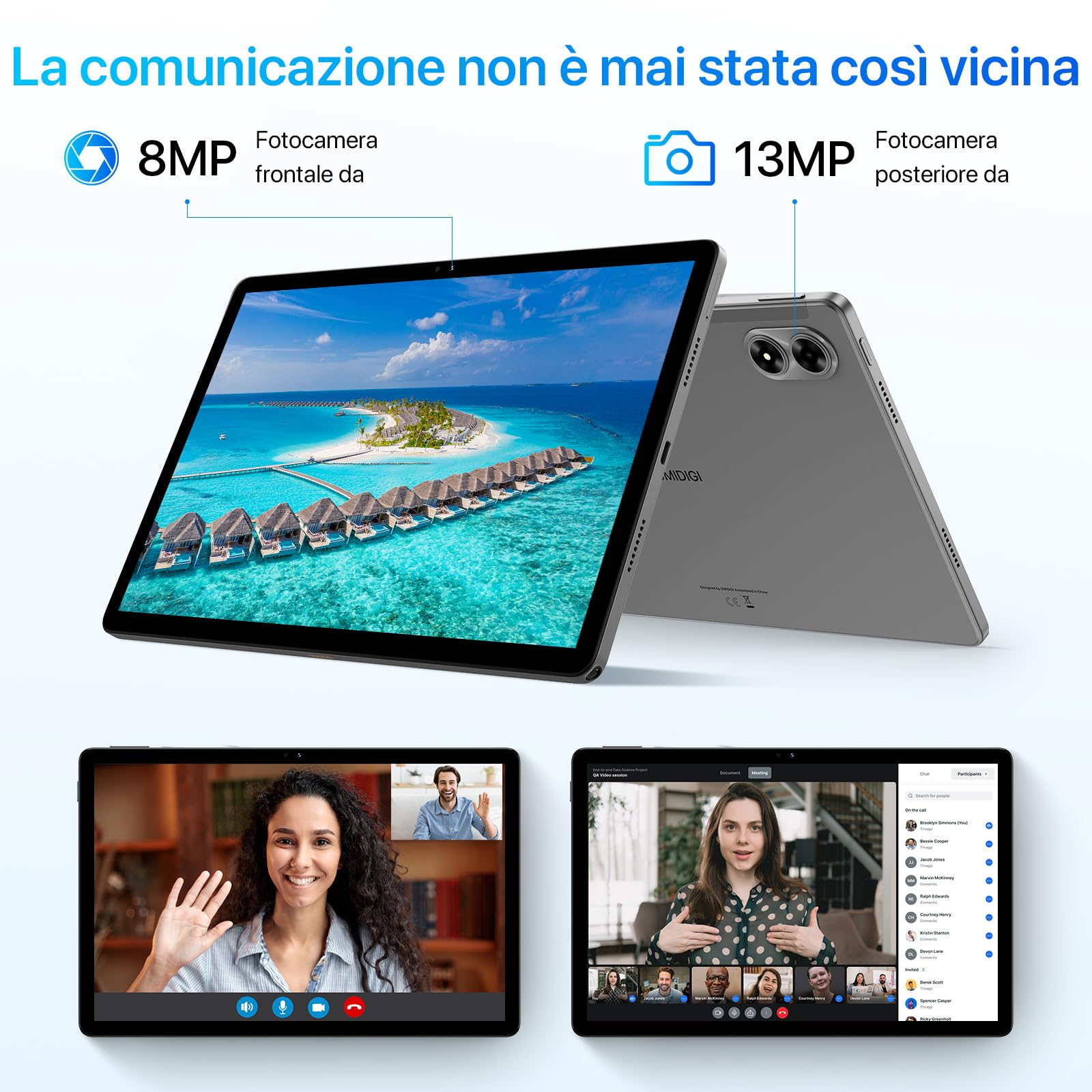 UMIDIGI Tablet 11 Pollici 2K,16GB Ram+256GB Rom/1TB TF Helio G99 Tablet Gaming,Octa-Core,13MP+8MP, Tablets con Penna, Android Tablets con SIM Slot,4G LTE Bluetooth 5.2 WiFi GPS, G7 Tab Pro, Grigio