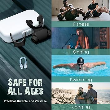 Adjustable Breathing Trainer, Abdominal Breath Exerciser, Lung Capacity Training for Running, Swimming, Fitness with Breathing Habits Control, Easy Adjustment Level (Black)