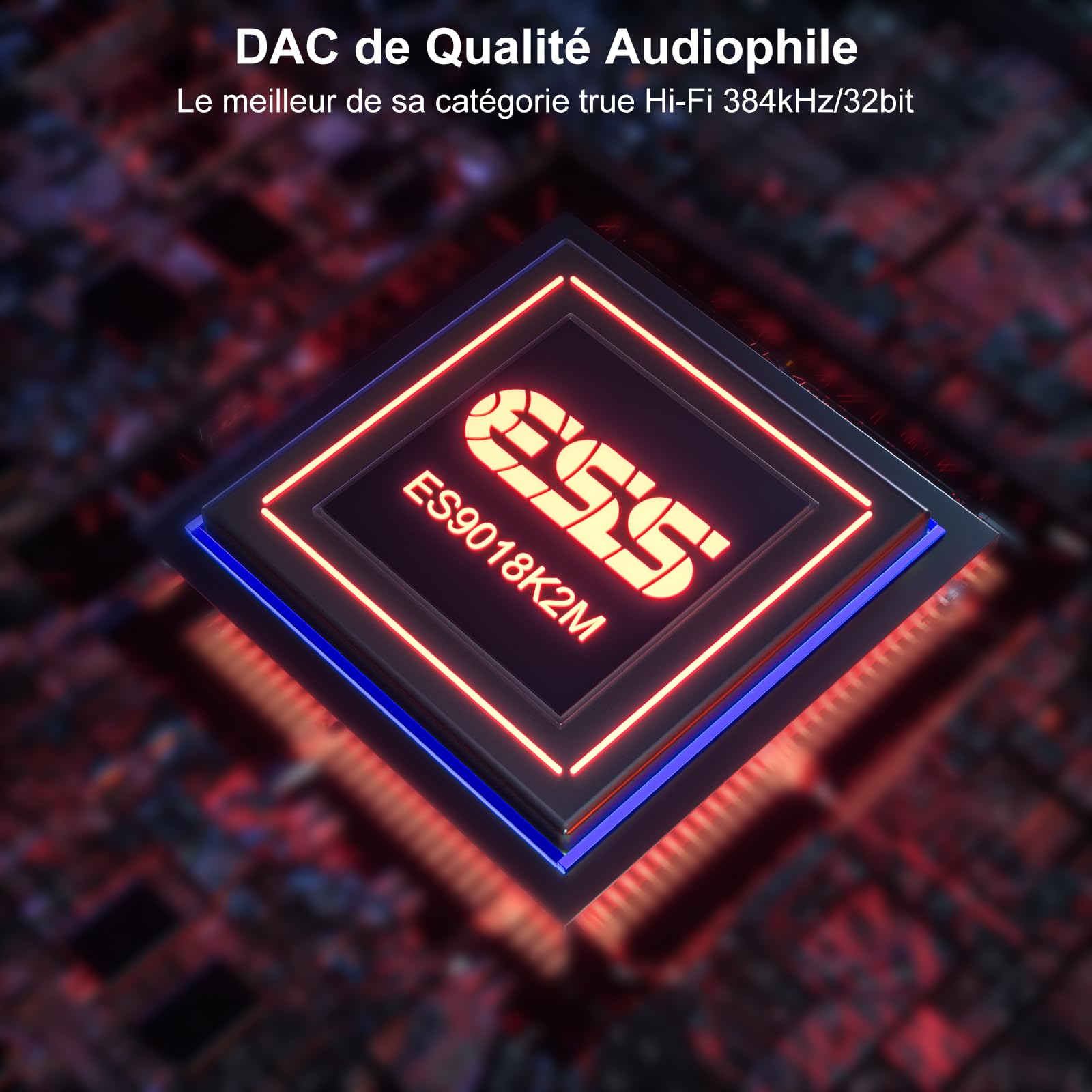 1Mii DS220 Recepteur Bluetooth Hi-Res pour Stéréo Domestique | avec LDAC, Adaptateur Audio HiFi Bluetooth 5.3 avec Audiophile DAC aptX HD Affichage OLED Mode