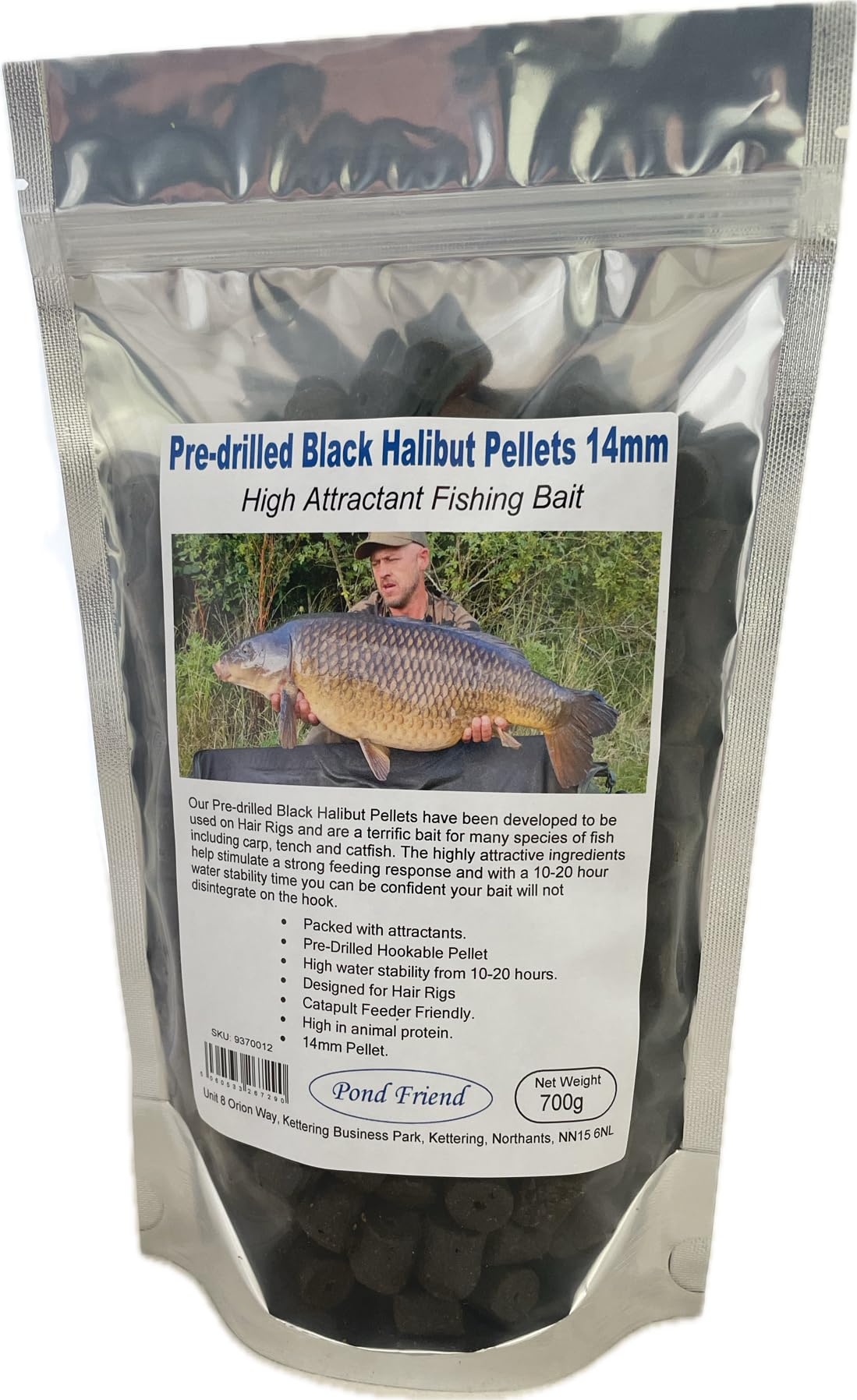 Pre Drilled Black Halibut Carp Fishing Bait 14mm 700g