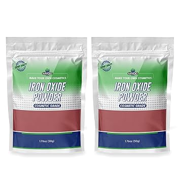 Myoc Iron Oxide Powder 50g, Iron Oxide Powder Cosmetic Grade, Iron Oxide Powder for Pigment, Iron Oxide Powder for Sunscreen, Iron Oxide Powder for Makeup, Iron Oxide for Pottery & Slime (Pack of 2)
