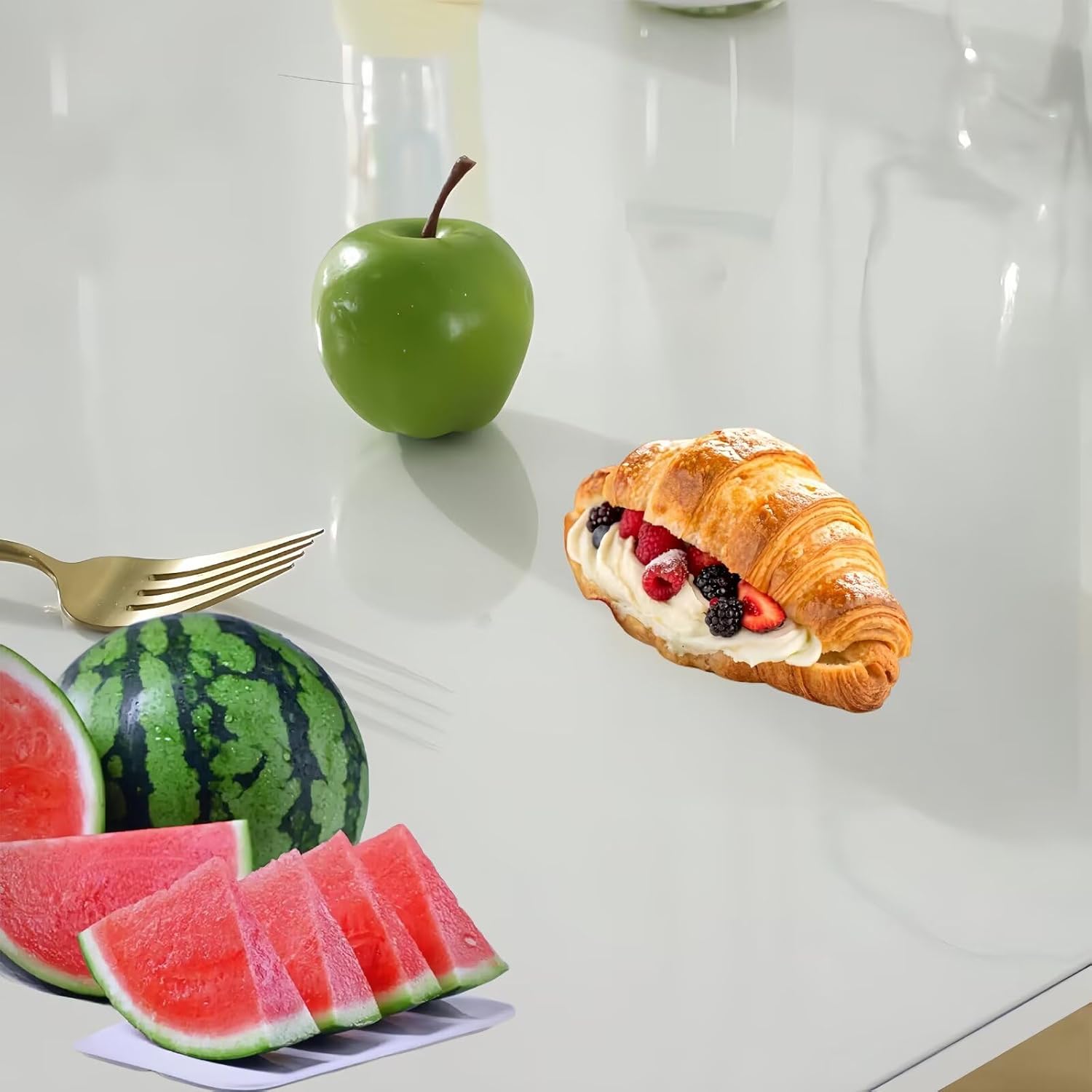 42x12in Multisize 2 mm Thick Clear PVC Table Cover Protector Water Resistant Plastic Rectangular Vinyl Non-Slip Desk Pad for Coffee Table/Writing Desk