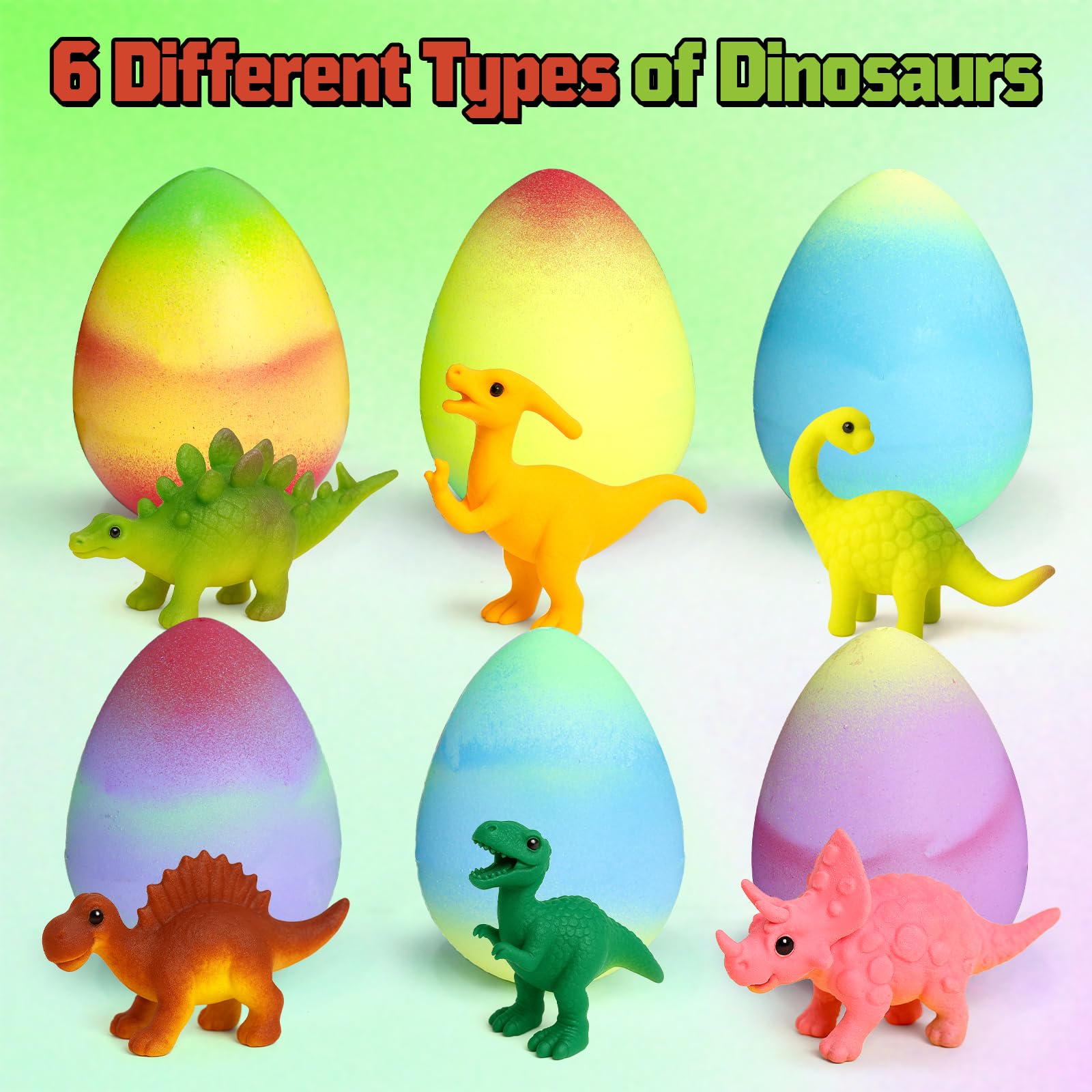 Flavery Dinosaur Hatching Surprise Eggs for Kids, 6 Pack, Grows 600%, Dino Egg Toys for Boys & Girls - Image 2