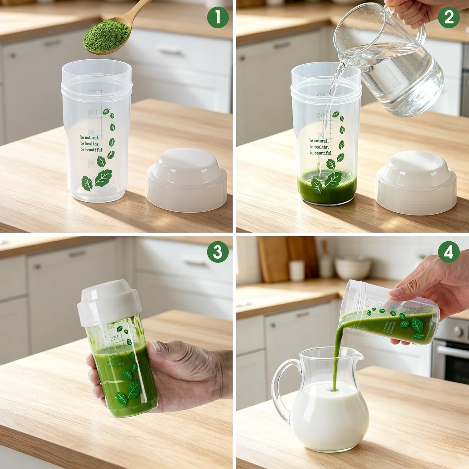 Mini Matcha Shaker, Matcha Shaker Cup with Scale Marks, Small Shaker Cup for Ceremonial Grade Matcha & Hojicha Powder, Matcha Accessories
