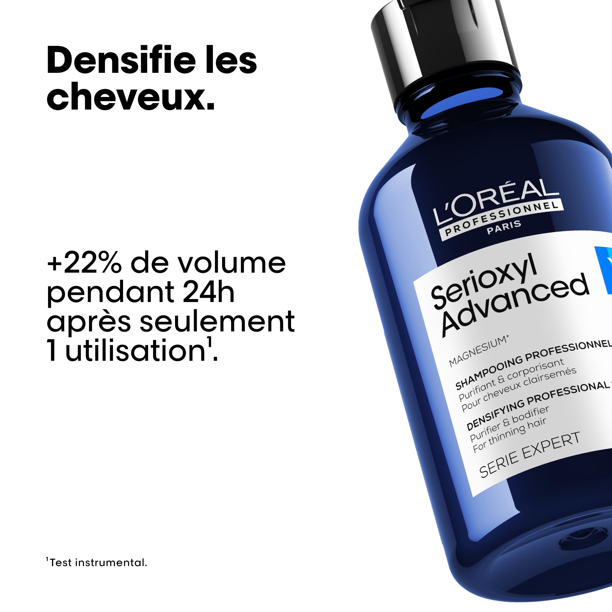 L'OREAL PROFESSIONNEL - Routine Pour Cheveux Clairesemés & En Perte de Densité - Serioxyl Advanced - +22% de volume Pendant 24h - Cheveux + Denses Dès 6 Semaines - Shampoing (500ml) + Sérum (90ml)