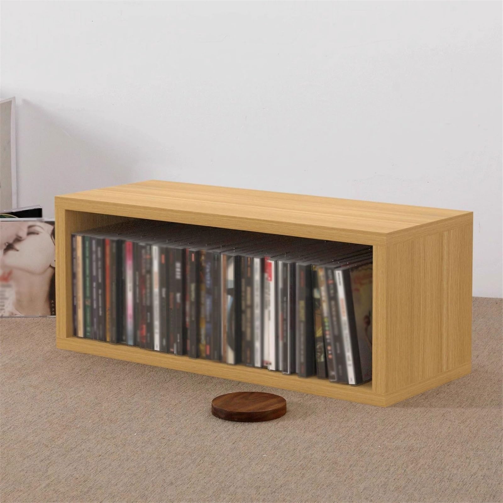 CD-Halter Multifunktionales CD-Schallplattenregal aus Holz for den Tisch im Wohnzimmer oder Schlafzimmer Veranstalterin