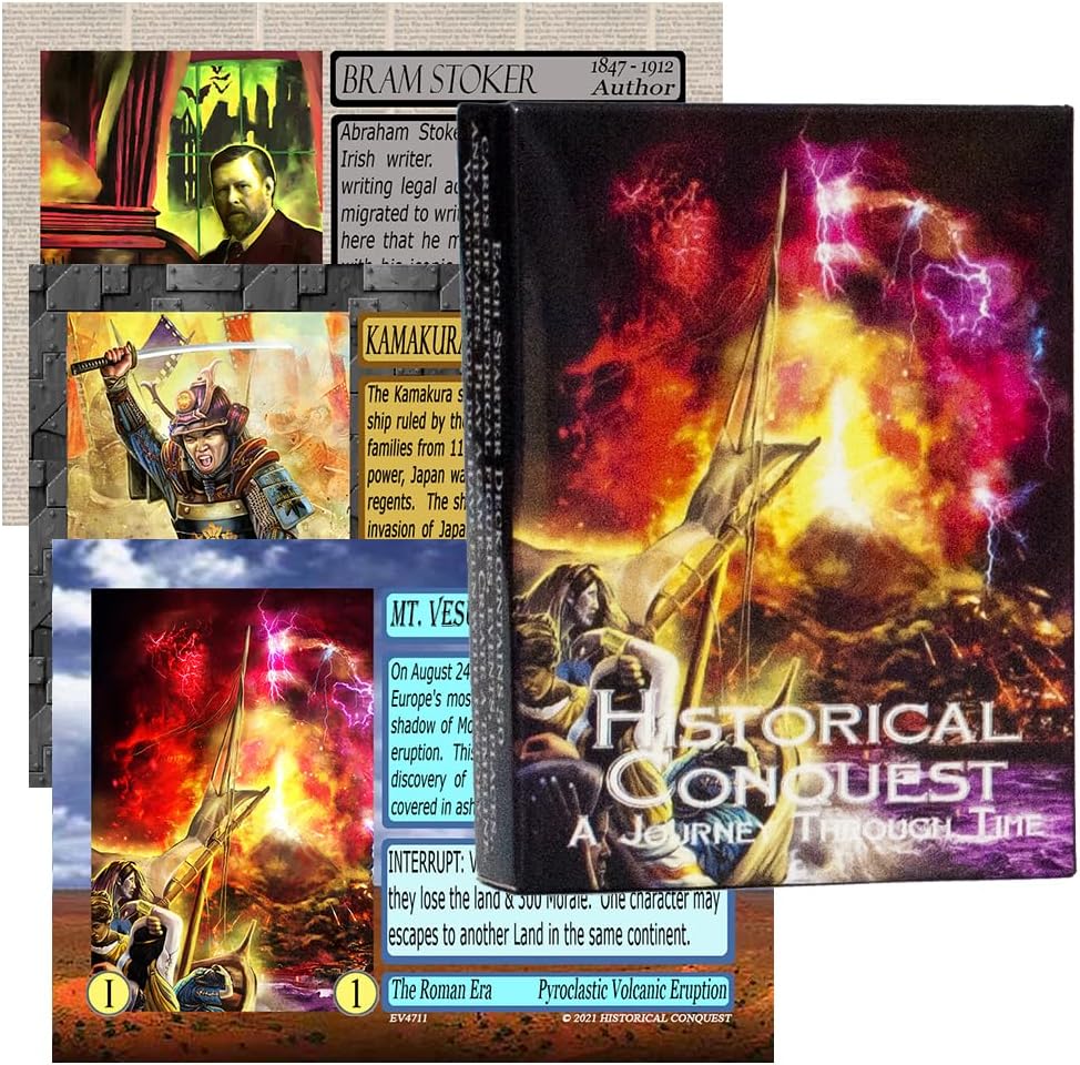 Playing Card Game - Mount Vesuvius 50-Card History Playing Cards (Fun and Educational for Students and Parents)