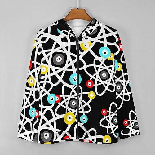 Miniatura 3 de Funny Billiards Science Men's Full-Zip Hoodies Casual Hooded Sweatshirt Lightweight Jacket Coat