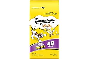 Temptations Classic Crunchy and Soft Cat Treats in Enticing Chicken Flavor (48 oz Bag)
