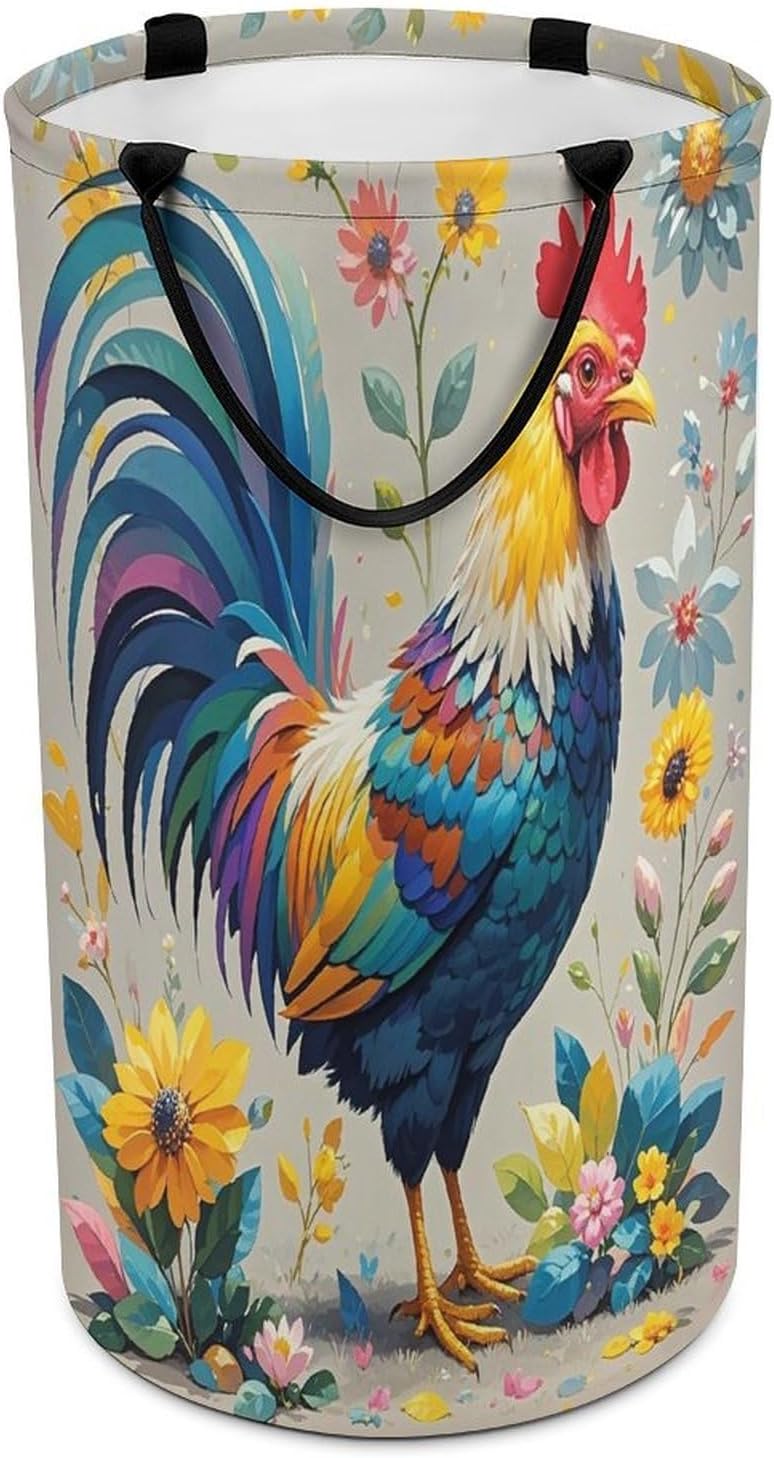 Art Colorful Chicken Large Laundry Bin Laundry Hamper