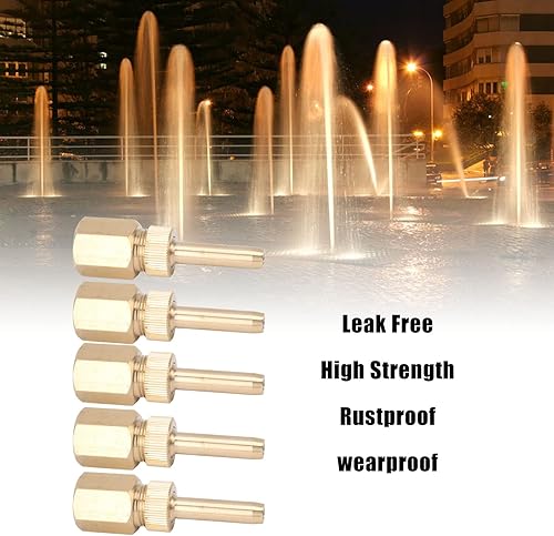 Miniatura 8 de Kuuleyn Boquilla de fuente de 5 piezas,Cabezal de rociador de agua de la fuente,Boquilla de chorro de cubierta de latón para piscina Inyección