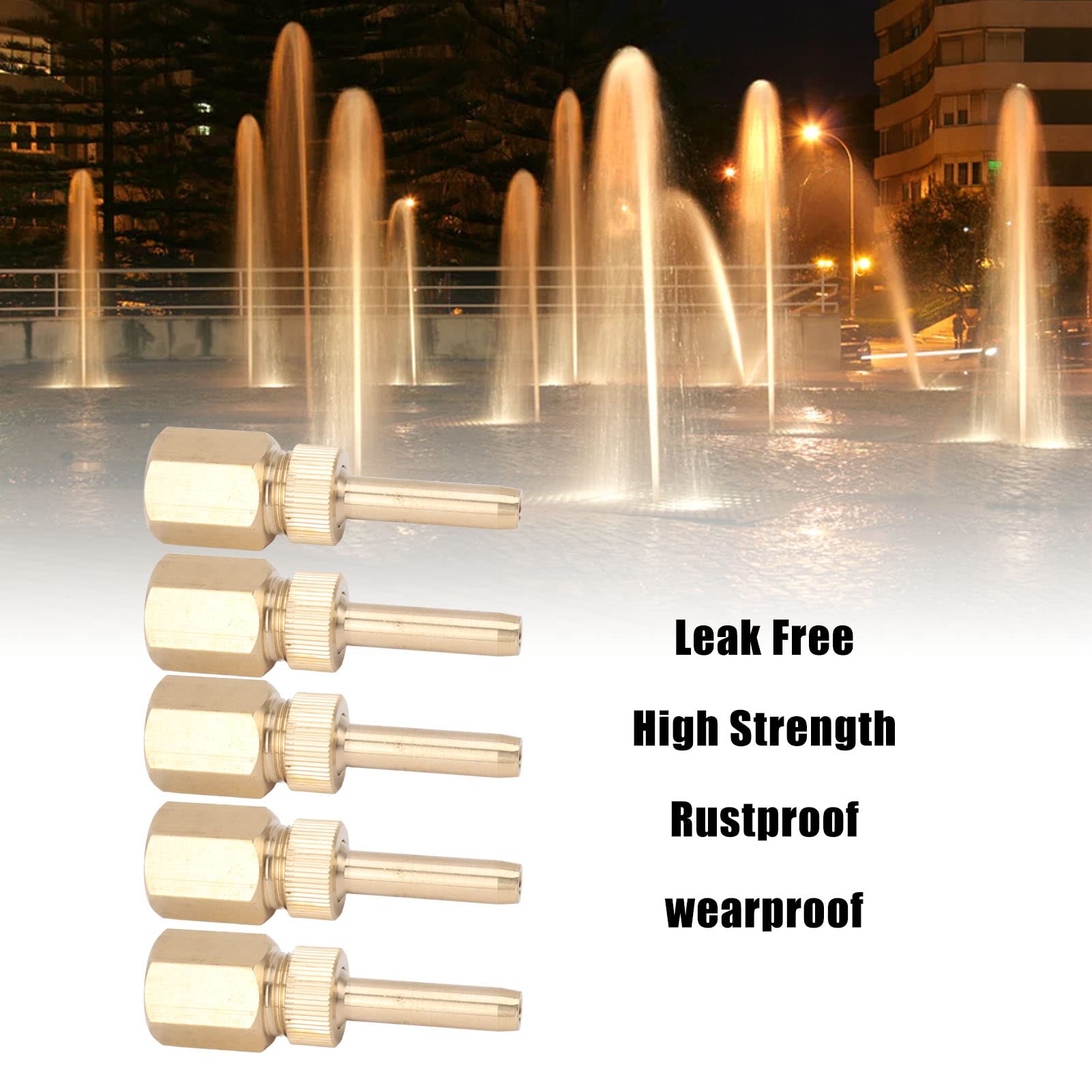 Deck Jet Ugello Ottone Fontana Spruzzo Acqua Spruzzatore Testa 5PCS G1/2" Waterscape Ugello Iniezione diretta Filettatura interna