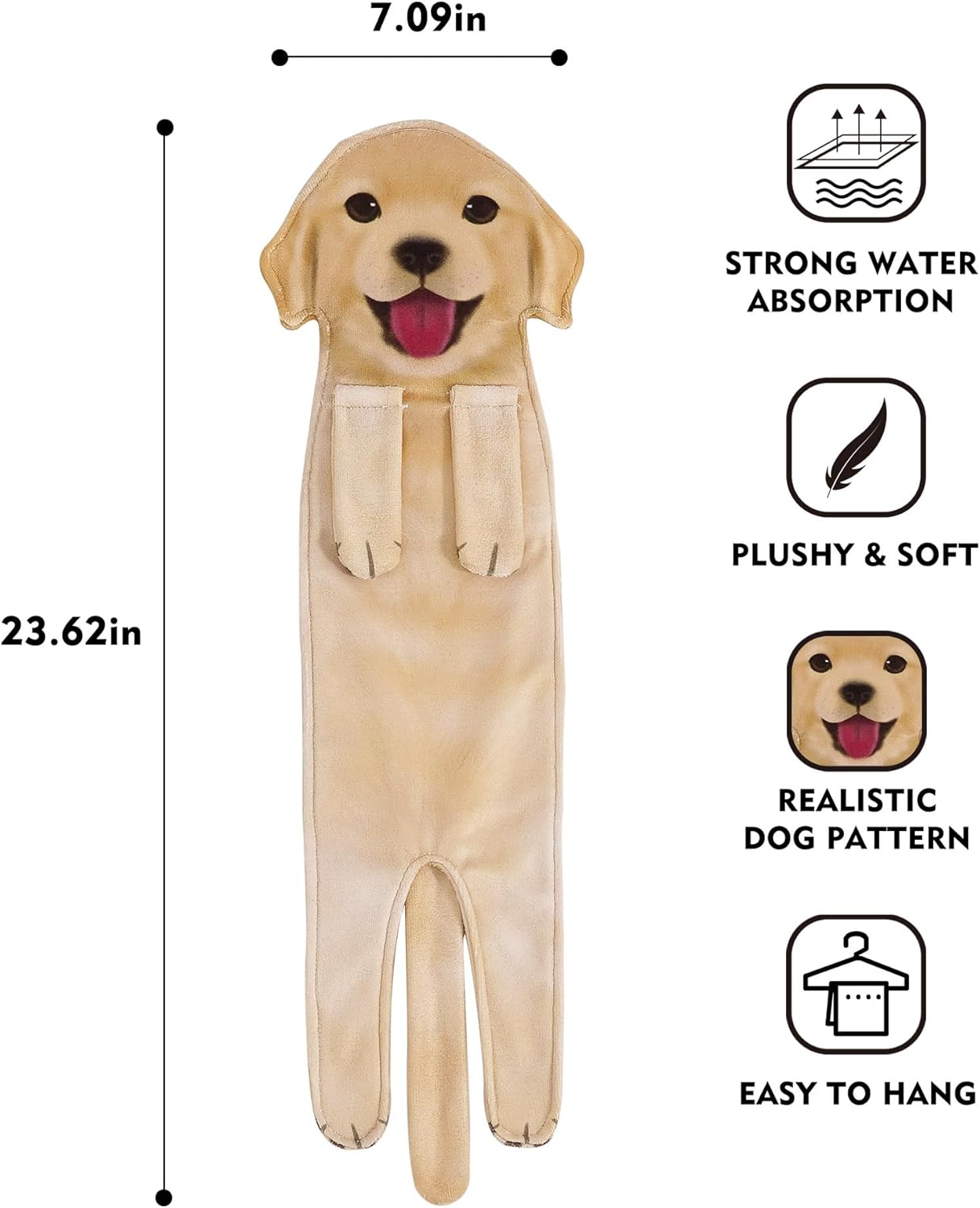 AGRIMONY Funny Golden Retriever Dog Hand Towels for Bathroom Kitchen -Easter Mothers Fathers Dog Mom Dad Gifts for Women Men Teens Kids- Cute Towels Decor Valentines Housewarming Birthday Gifts Ideas - Image 6