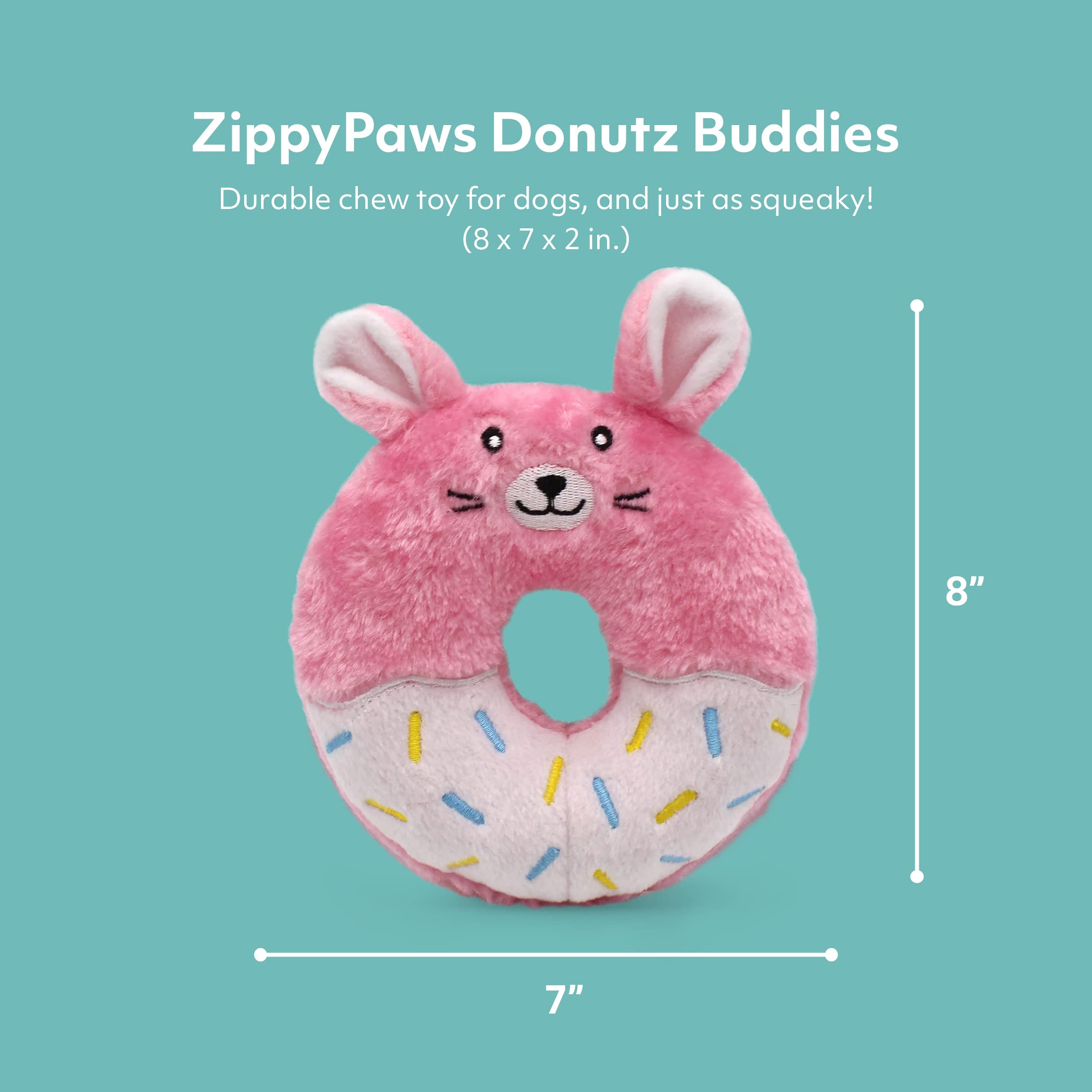 ZippyPaws Donutz Buddies - Bunny, Multicolours, Original - Image 3