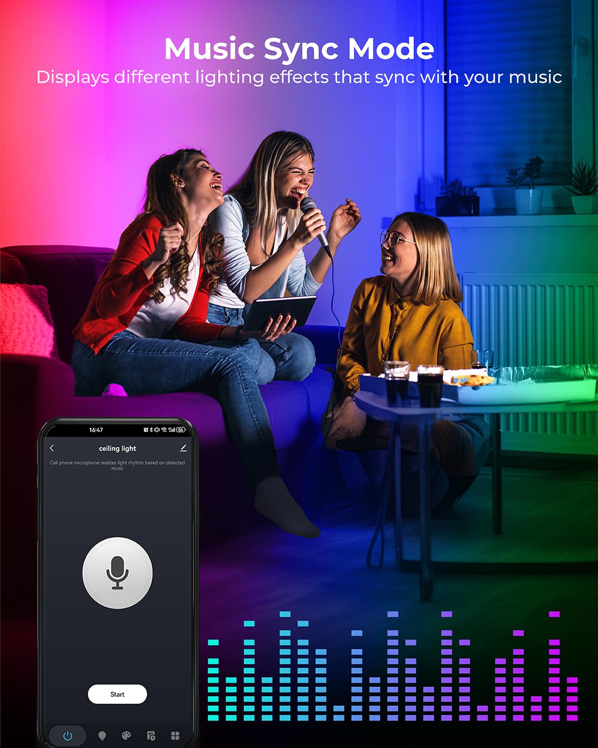 Matane Smart LED Deckenleuchte Dimmbar, 24W RGB Deckenlampe mit APP Steuerung & Fernbedienung, Kompatibel mit Alexa & Google Assistant, Licht für Schlafzimmer Kinderzimmer Wohnzimmer Rund Weiß 28cm