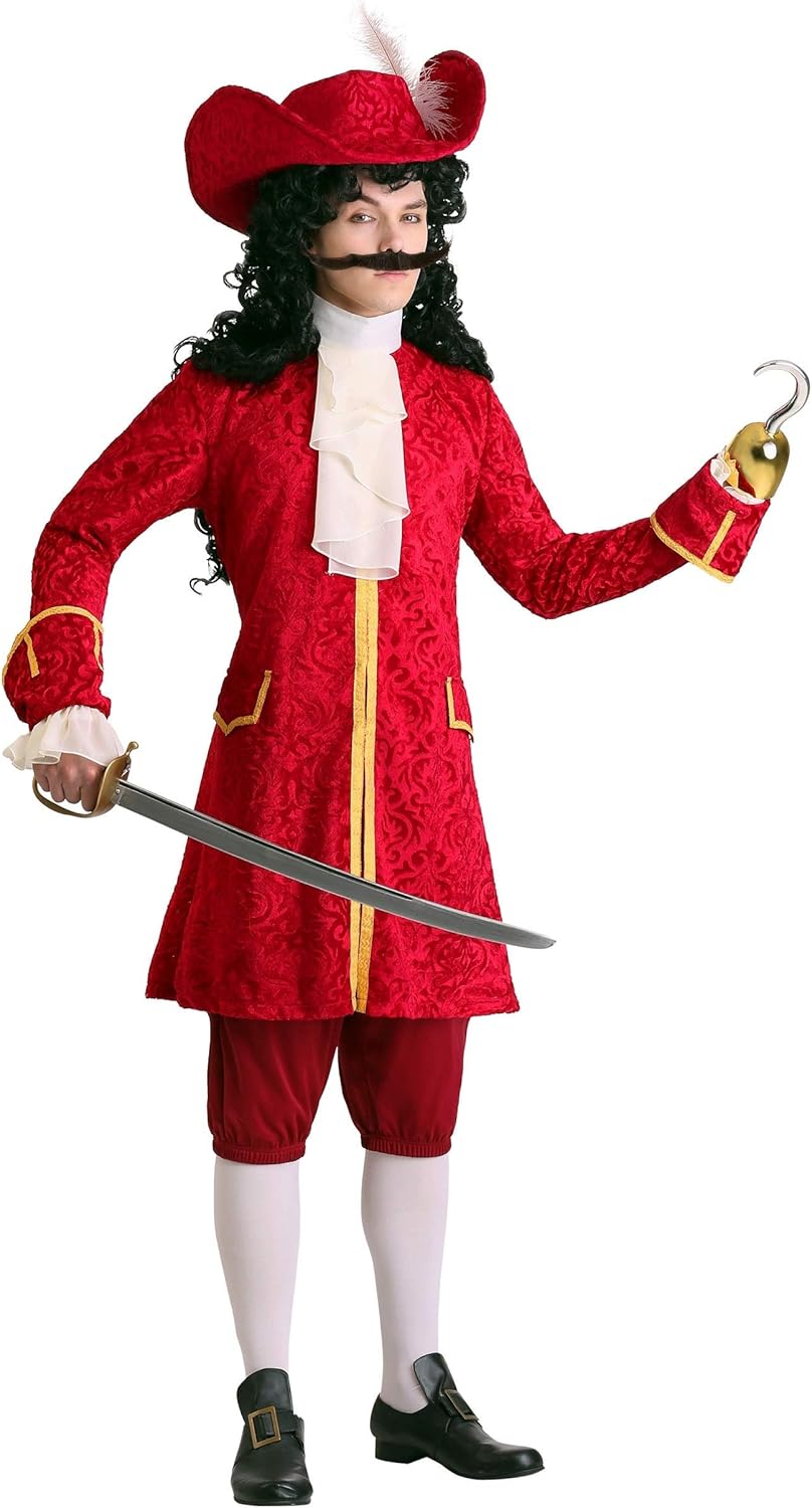 Fun Costumes Adult Plus Size Privateer Pirate, Mens Pirate Captain Attire With A Long Jacket, Cravat, Pants, And Hat - Image 2