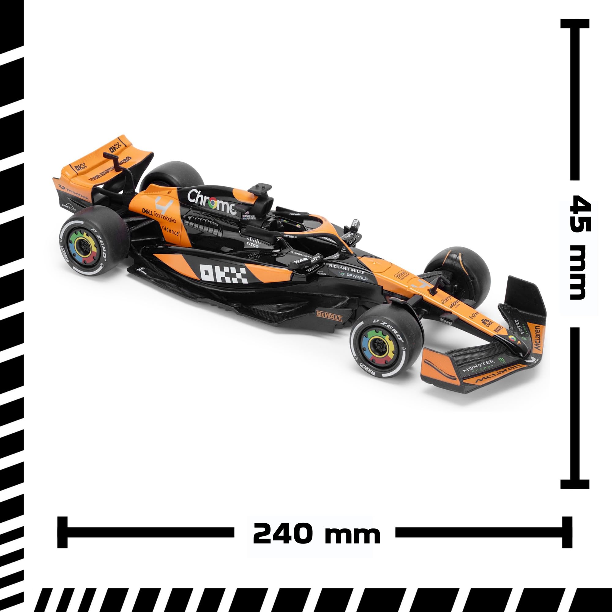 McLaren F1 1:24 Scale Die-Cast Model Car - 2024, Orange, 24 x 8.7 x 4.5 cm - Image 2