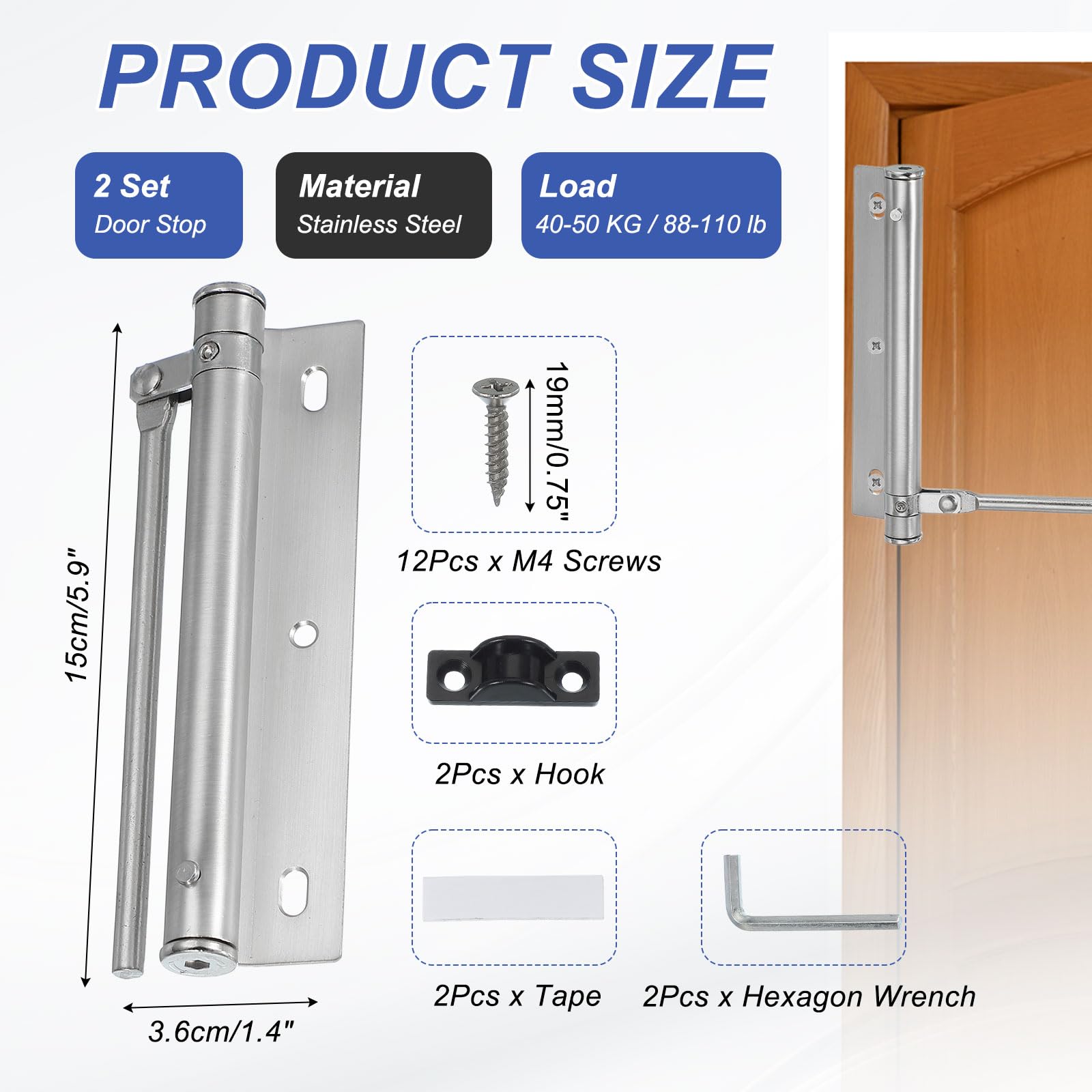 PATIKIL 5.5 Inch Spring Door Closer - Image 2