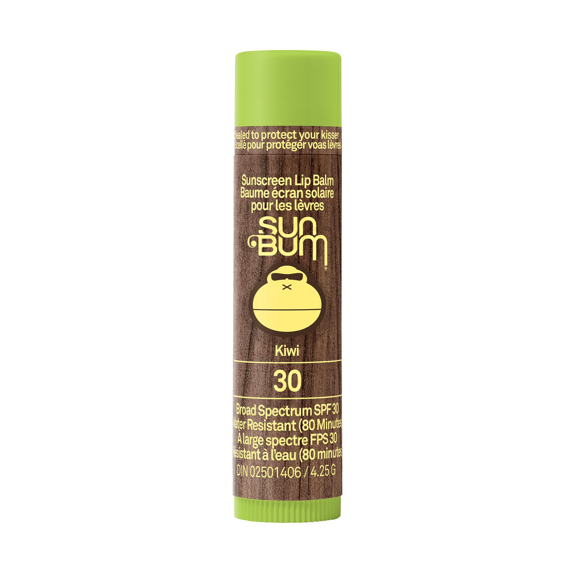 Sun Bum SPF 30 Kiwi Lip Balm - Lip Broad Spectrum Sunscreen - Hydrating with Aloe - Water Resistant - 4.25g