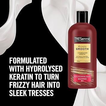 TRESemmé Rich Moisture luxurious moisture Shampoo for damaged hair 1x680 ml & TRESemmé Keratin Smooth Shampoo hair care product with hydrolysed keratin for 72h frizz control & shine 1x680 ml 2 piece