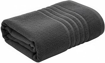 EDB Extra Large XL 100% Cotton Super Soft Terry Toweling Jumbo Bath Sheets 600-GSM Premium Quality Towels 90x170cm Charcoal Grey, 1