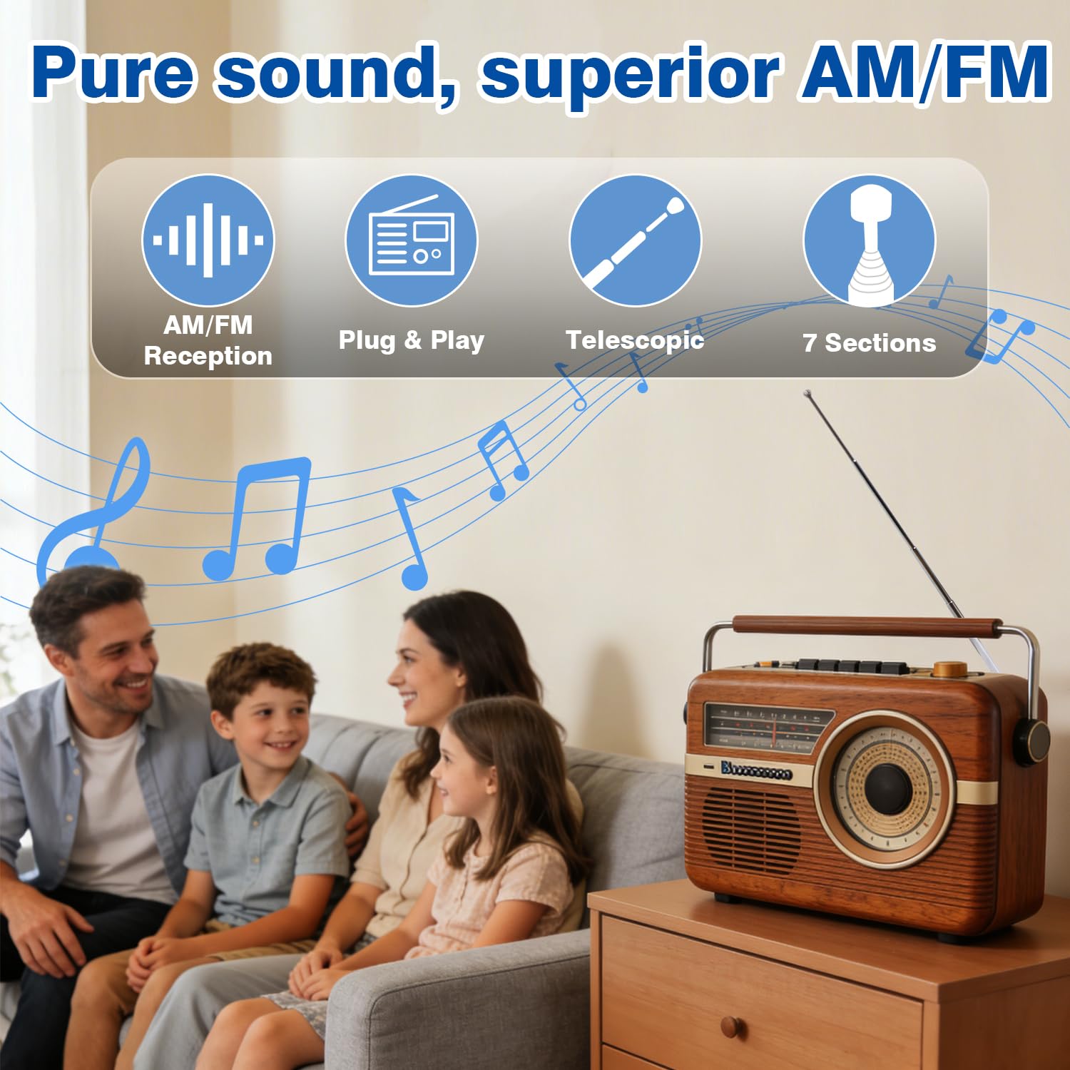 Teleskopowa antena FM ze złączem wtykowym 3,5 mm do telefonu komórkowego, wzmacniacz sygnału radiowego, odbiornik stereo, audio, odbiornik kina domowego, 3 szt