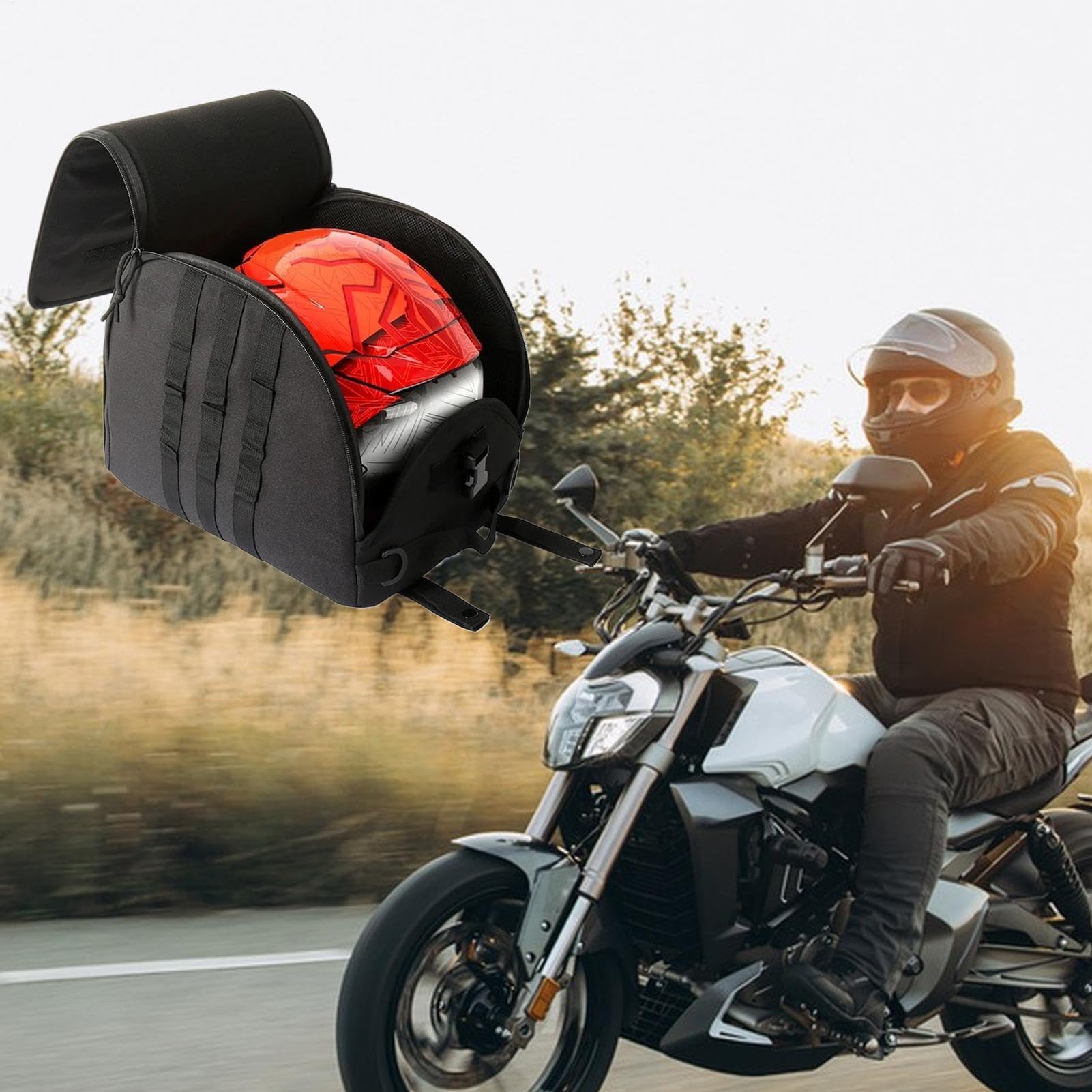 Bolsa Portacasco Moto Protección Equipo Tela Oxford