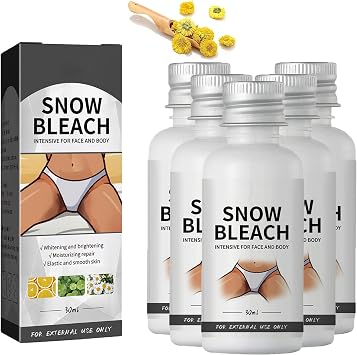 Snow Bleach Cream,Snow Bleach Cream for Private Part Underarm Whitening,Bleaching Cream for Skin Whitening,Intimate Areas-Underarm,Neck,Armpit,Knees,Elbows,Elastic and Smooth Skin 5pcs