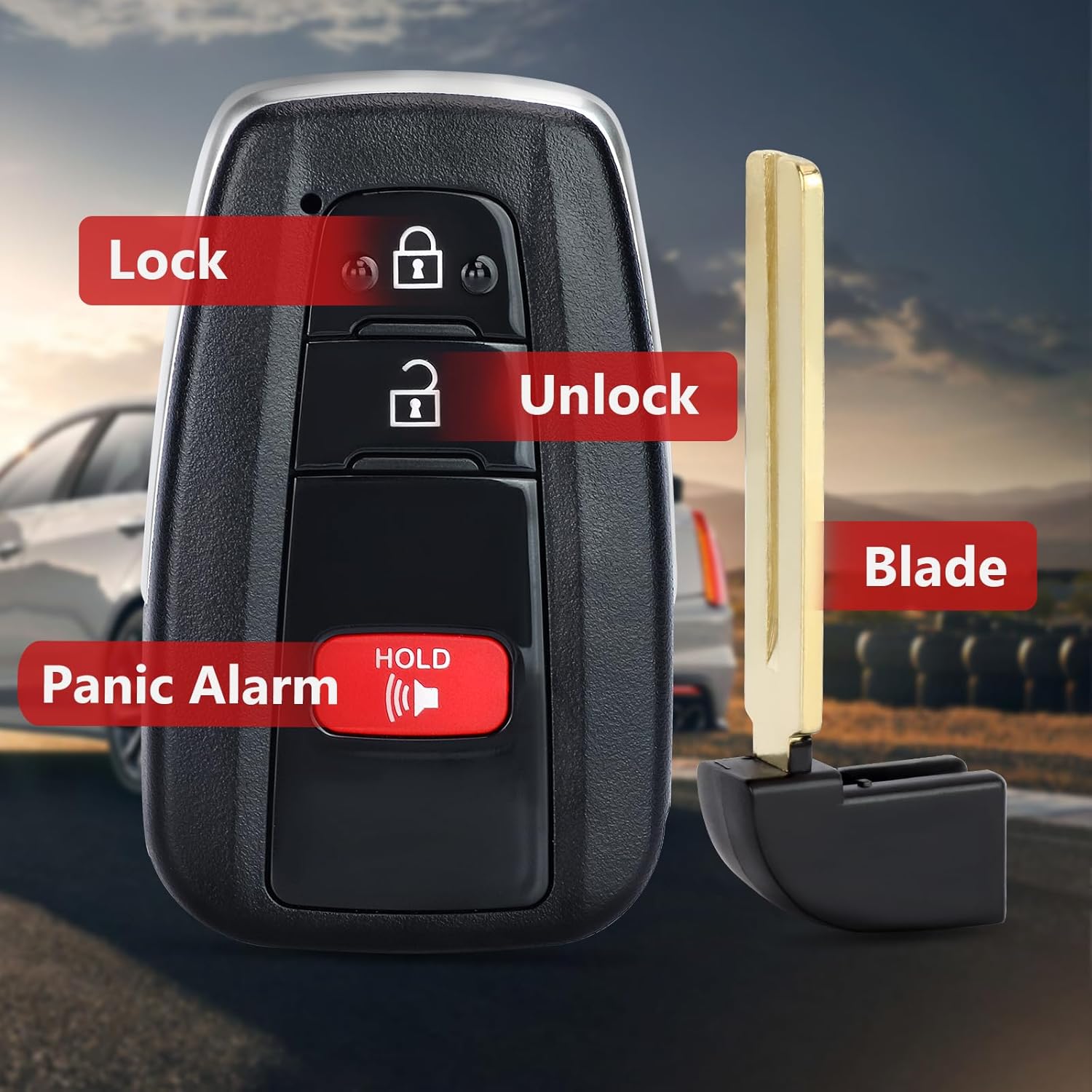 Smart Remote Key Fob Replacement for Toyota 4Runner RAV4 Prius 2021 2022 Keyless Entry Remote Control Car Key 314.3MHz Board ID: 231451-3450, FCC ID: HYQ14FLA, P/N: 8990H-35010