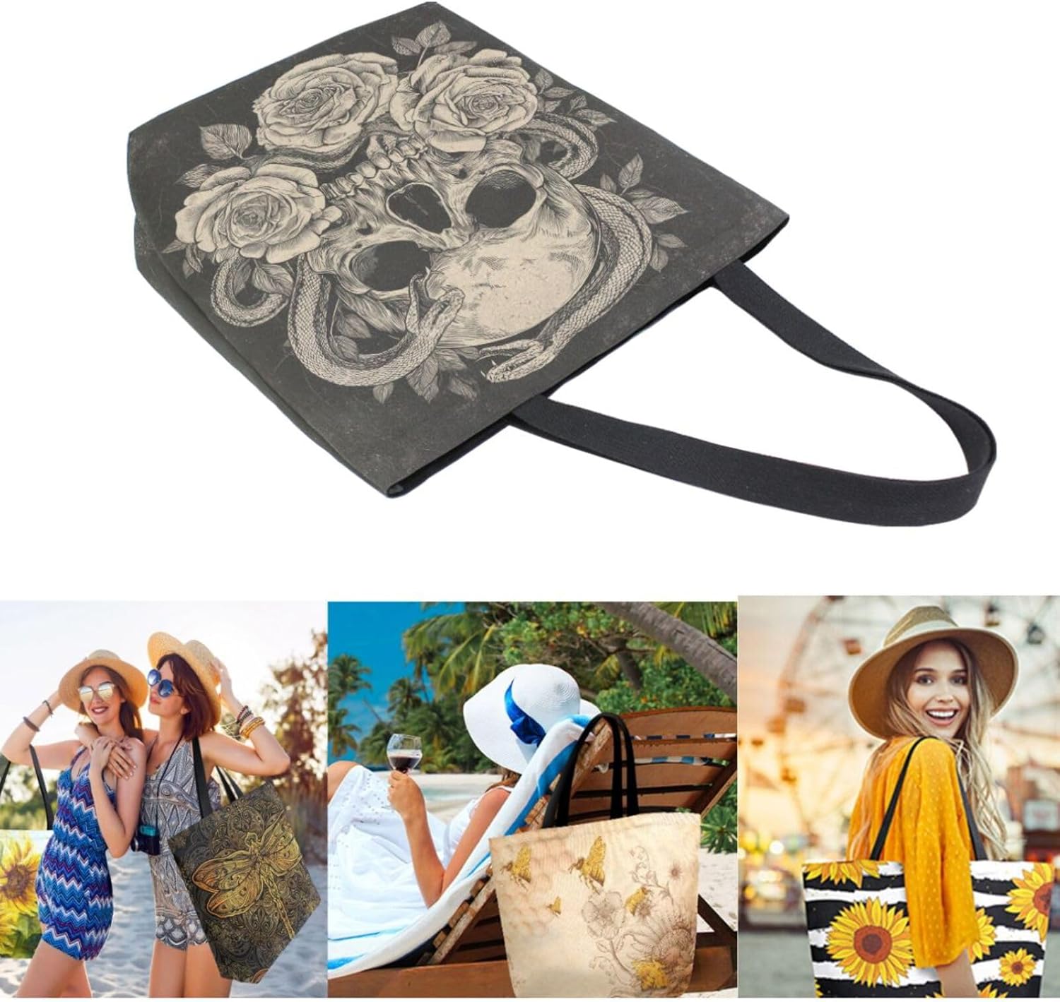 Stylish Funny Cute Pattern Big Handle Bag Large Shoulder Tote Bag for Beach Travel Weekender Gym Grocery Shopping - Image 5