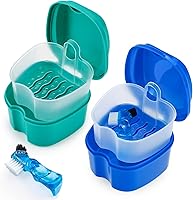 Vista 14 de Keedolla Vasos para Dentaduras Postizas para Remojar Dentaduras, Estuche de Limpieza de Dentaduras Contenedor Retenedor Caja de Baño para Protector