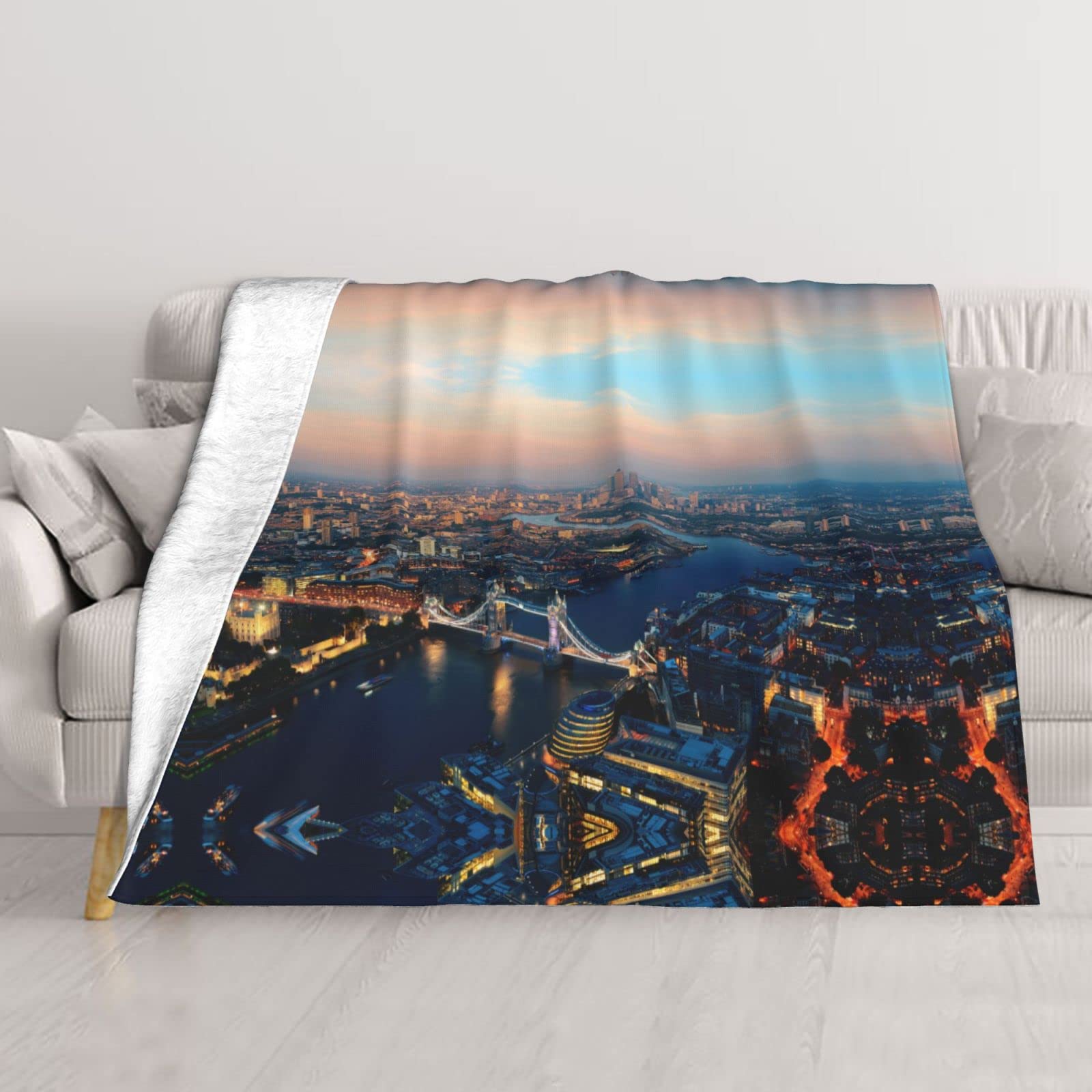 Couverture de canapé paysage urbain pour éliminer les frissons du soir