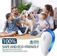 Vista 6 de Paquete de 6 repelentes ultrasónicos de control de plagas, enchufe electrónico repelente de plagas en interiores para insectos, cucarachas, arañas