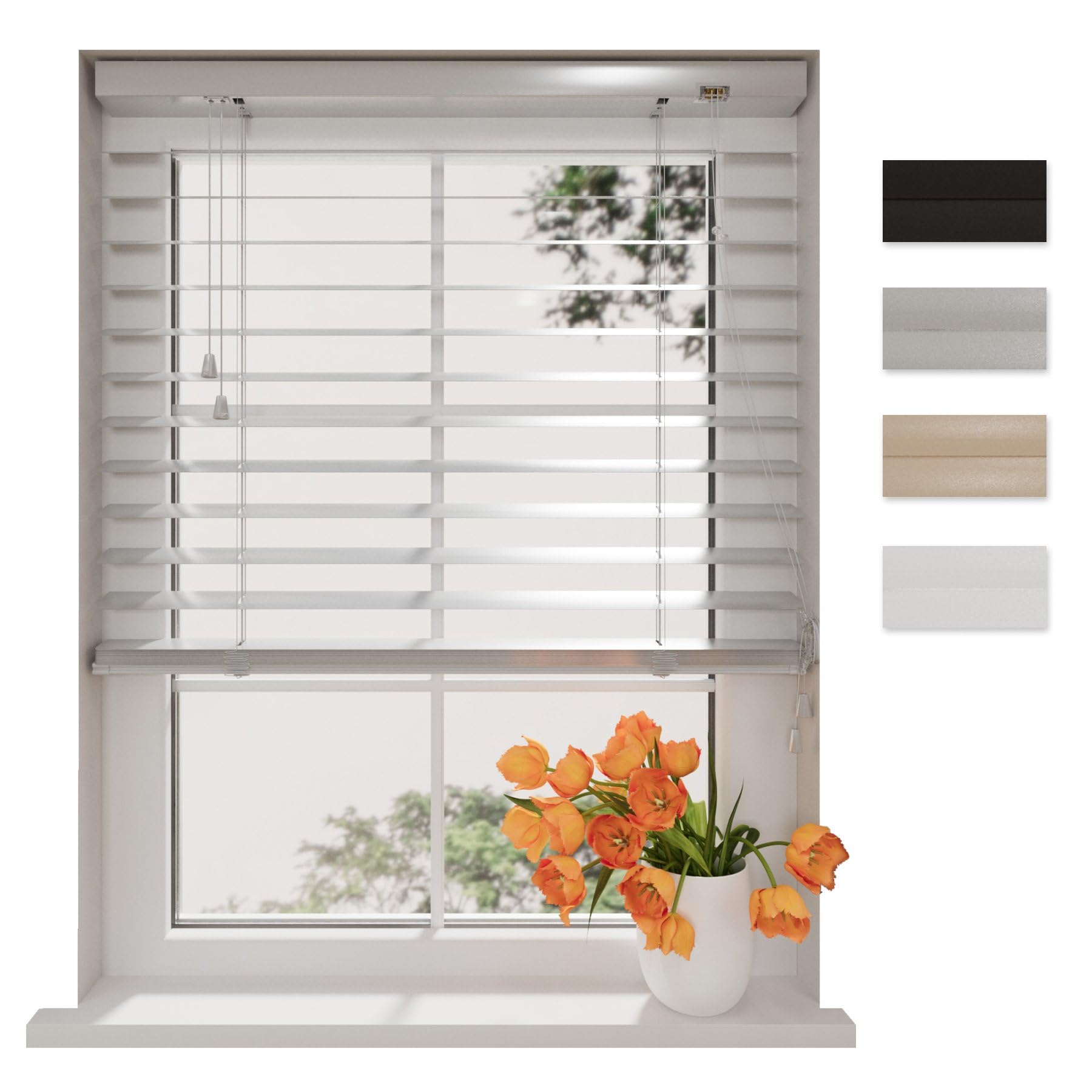DTCH® Store vénitien Aluminium intérieur, Gris, 70 x 180 cm | Lamelles 50mm, résistant à l'humidité, aluminium mat, protection solaire et visuelle, réglage de lumière, jusqu'à 240 cm
