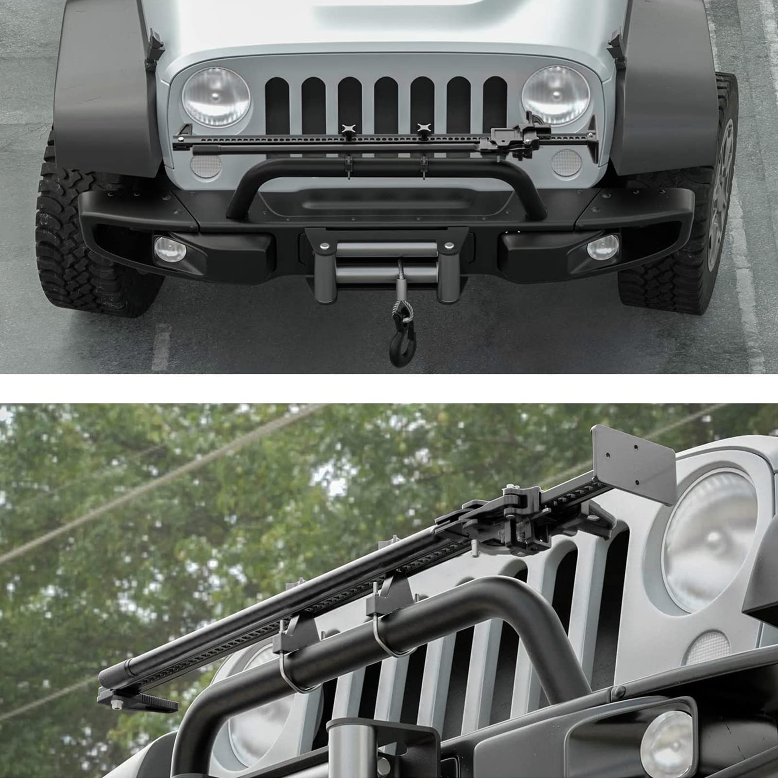 Auto Hi Lift Jack Halterung, Auto Lift Jack Tube Montagehalterung Befestigungssystem aus Legiertem Stahl für 1 Zoll Bis 2,5 Zoll Quadratische Runde Rohre