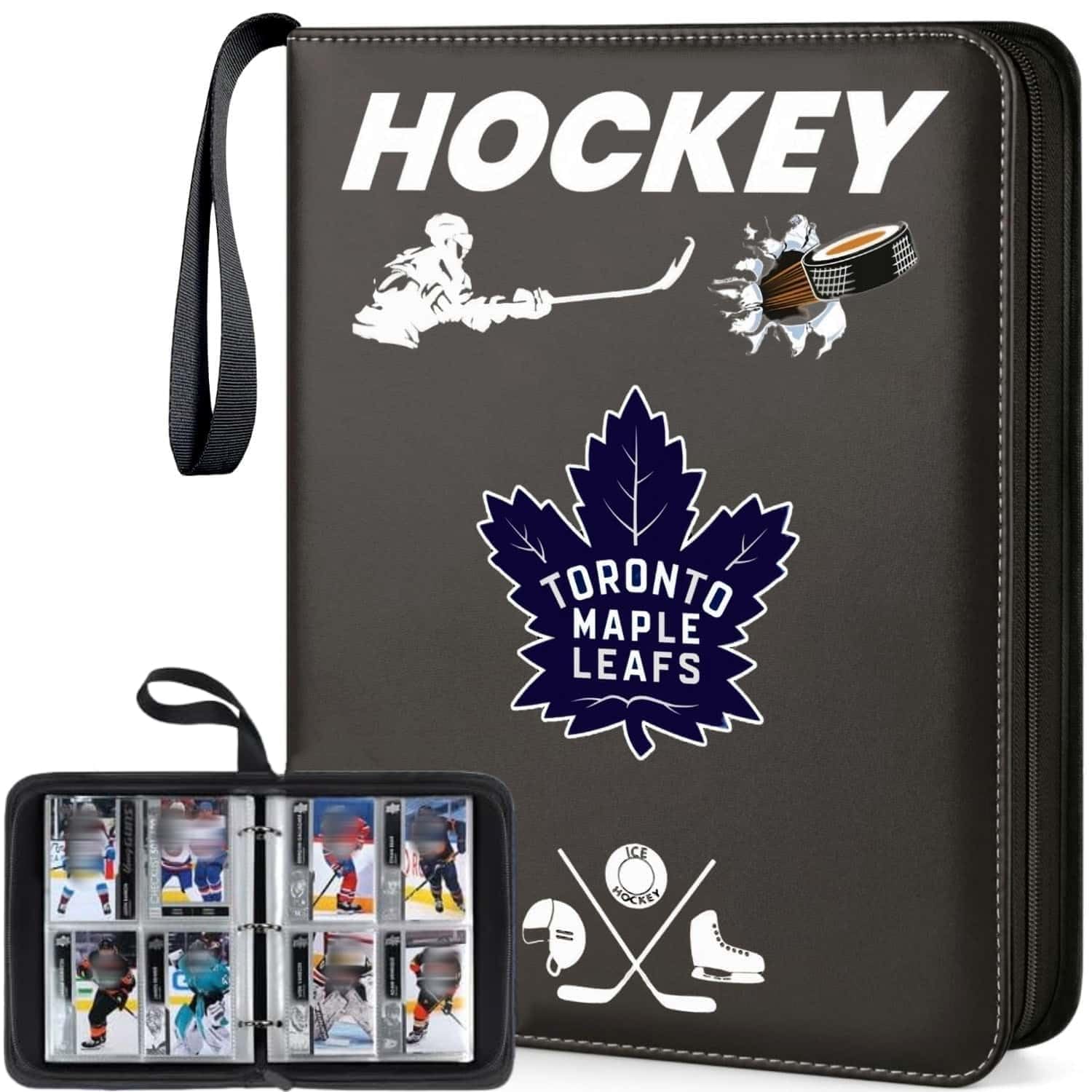 Maple Leafs Hockey Card Binder, 400 Pockets Card Holder Protectors Albums, Card Storage Organizer Display Case, Portable Collector Album for Hockey Cards Collection Toys & Games