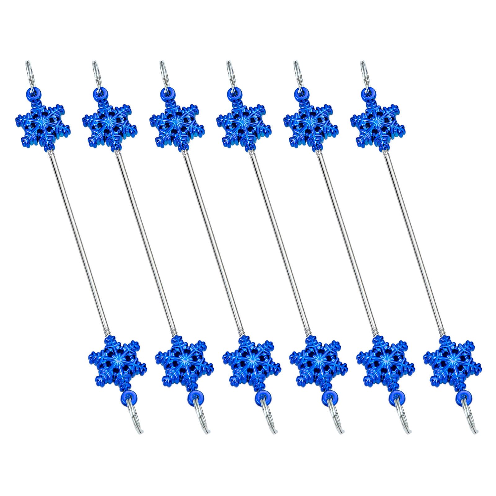 KAQNTUD Pack of 6 Metal Snowflake Ornaments Beads for Crafts for Christmas Tree Holiday Homes Party Decoration Christmas Snowflakes Beads Ornament