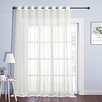 Vista 24 de NICETOWN Cortina transparente para puerta de patio, cortina vertical de gasa, panel de cortina extra ancho, tratamiento de ventana para puerta Blanco