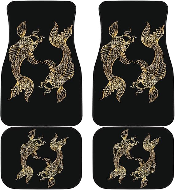 Pisces Floor Mats for Cars, Pisces Star Sign Car Mats, Pisces Zodiac Car Mats, Unique Fish Lover Front and Back Car Mats