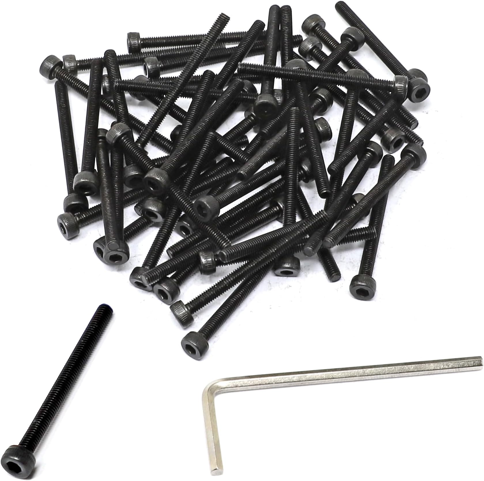 iexcell 50 Pcs M3 x 35mm Thread Pitch 0.5 mm Alloy Steel 12.9 Grade Hex Socket Head Cap Screws Bolts Kit, Black Oxide Finish