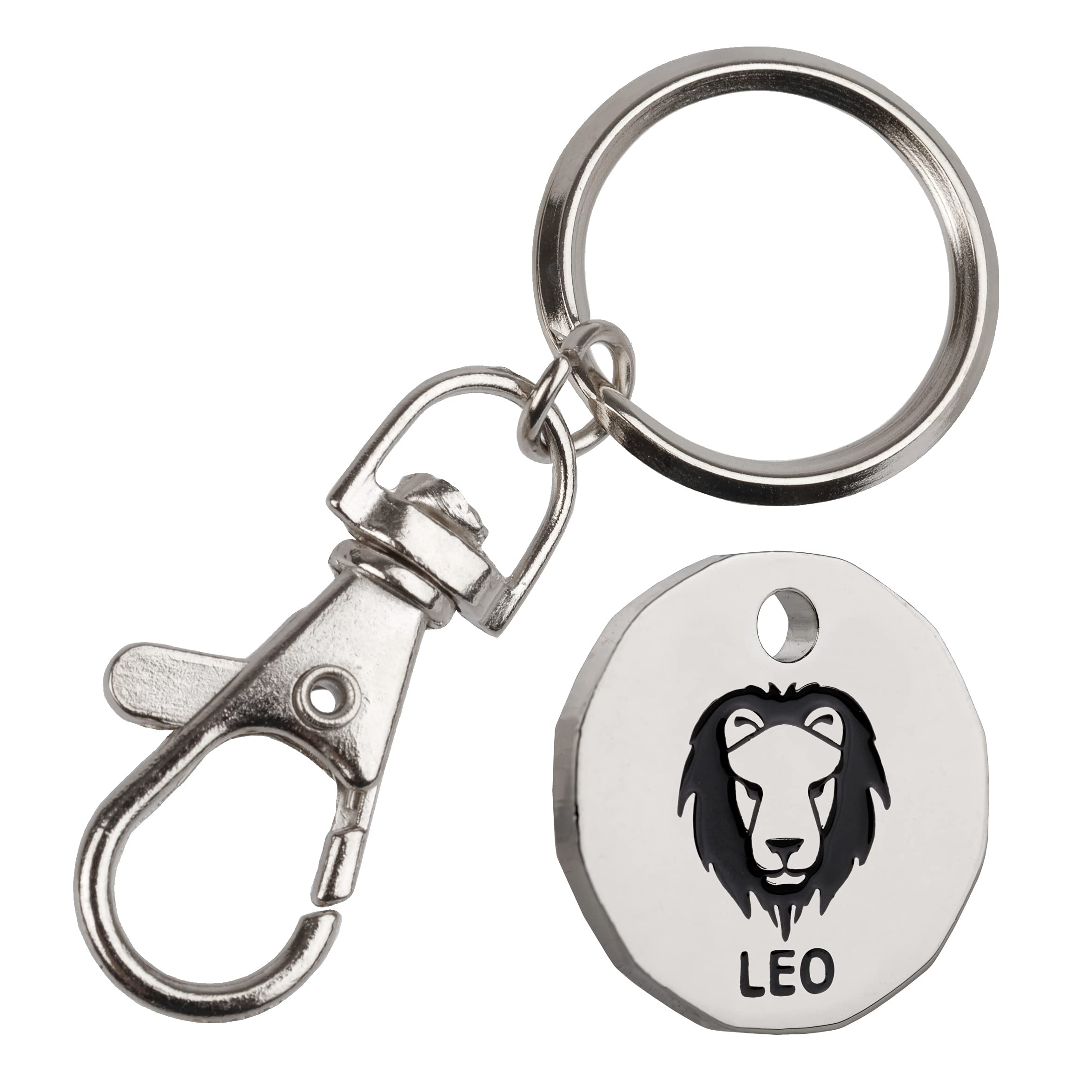 Harts New 12 sided Shape Zodiac £1 coin Trolley Tokens Keyrings Supermarket Locker 1 (Leo)